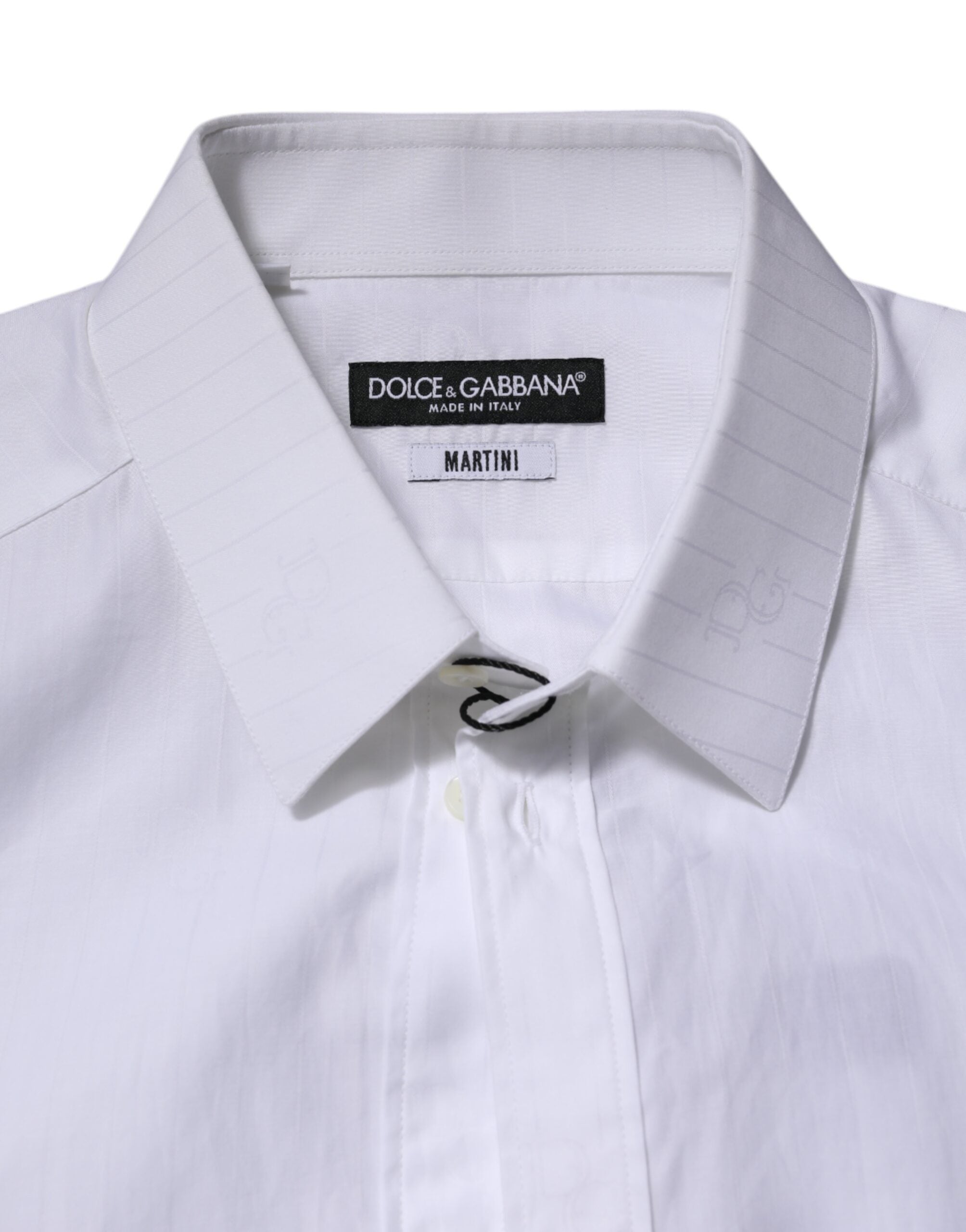 Dolce & Gabbana White Cotton MARTINI Long Sleeve Formal Shirt