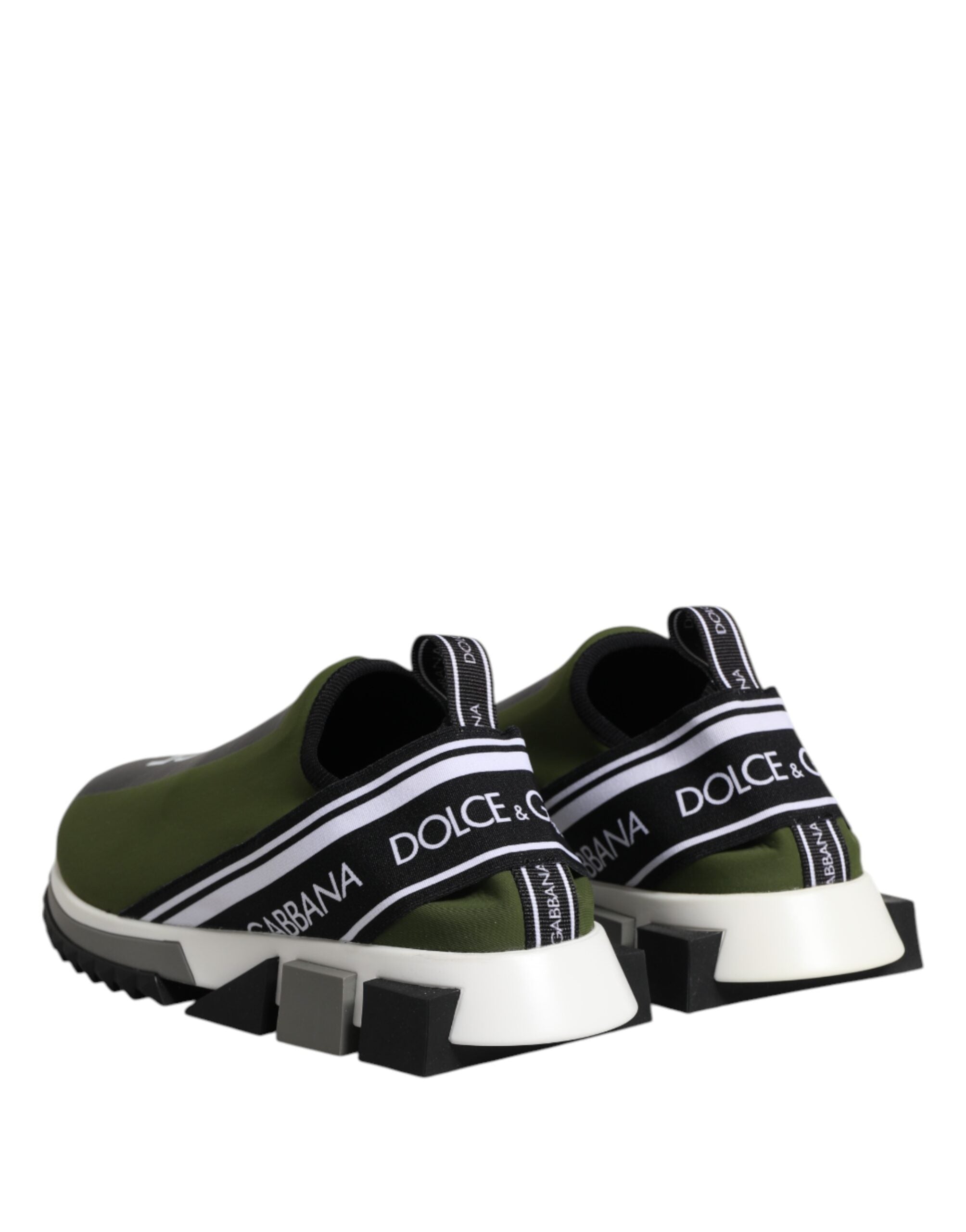 Dolce & Gabbana Green Black Slip On Sorrento Sneakers Shoes