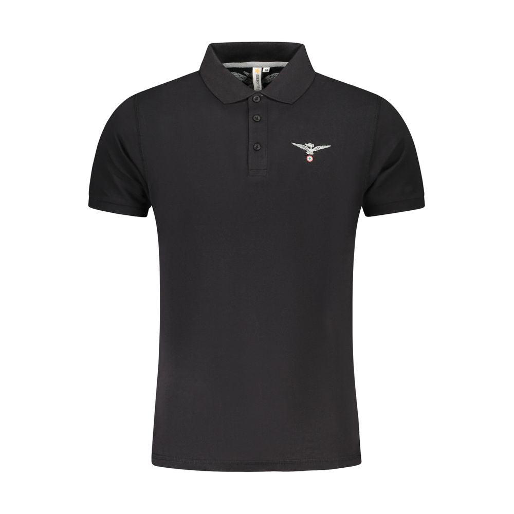 Accademia Militare Black Cotton Polo Shirt