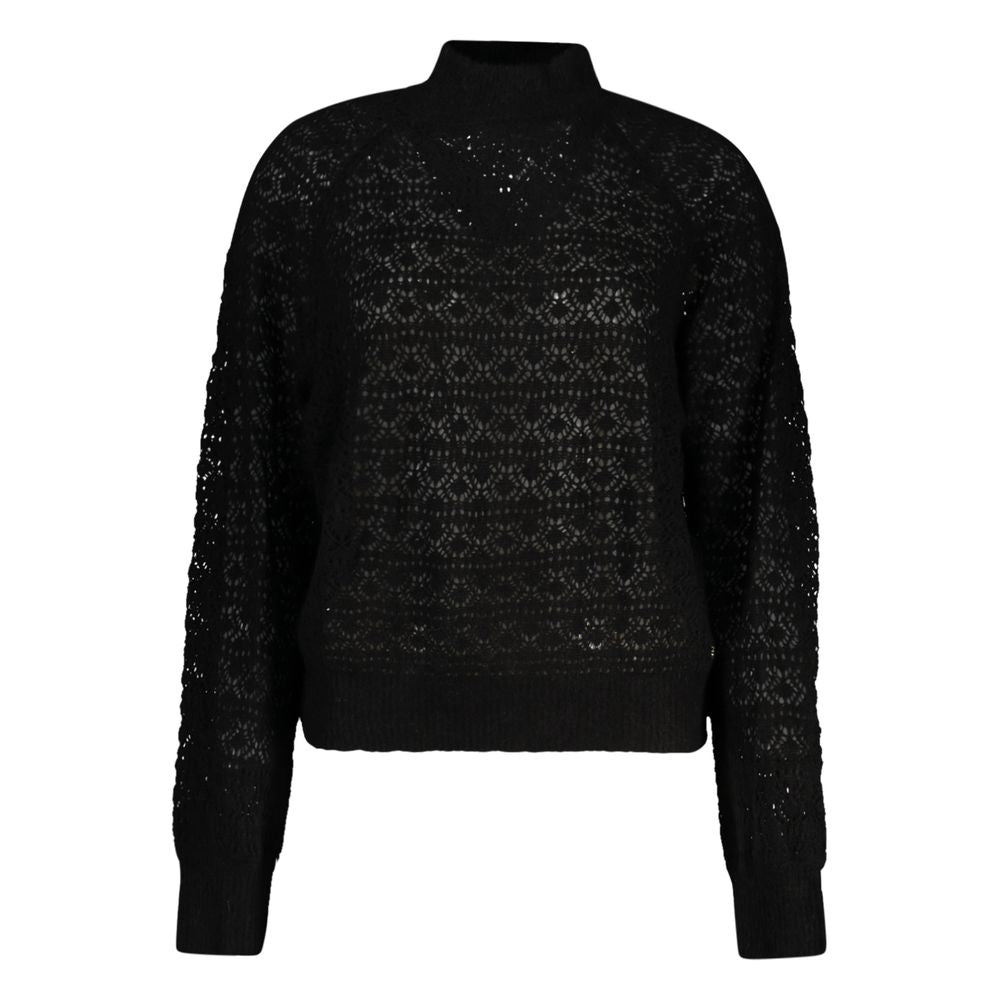 Guess Jeans Black Alpaca Leather Sweater