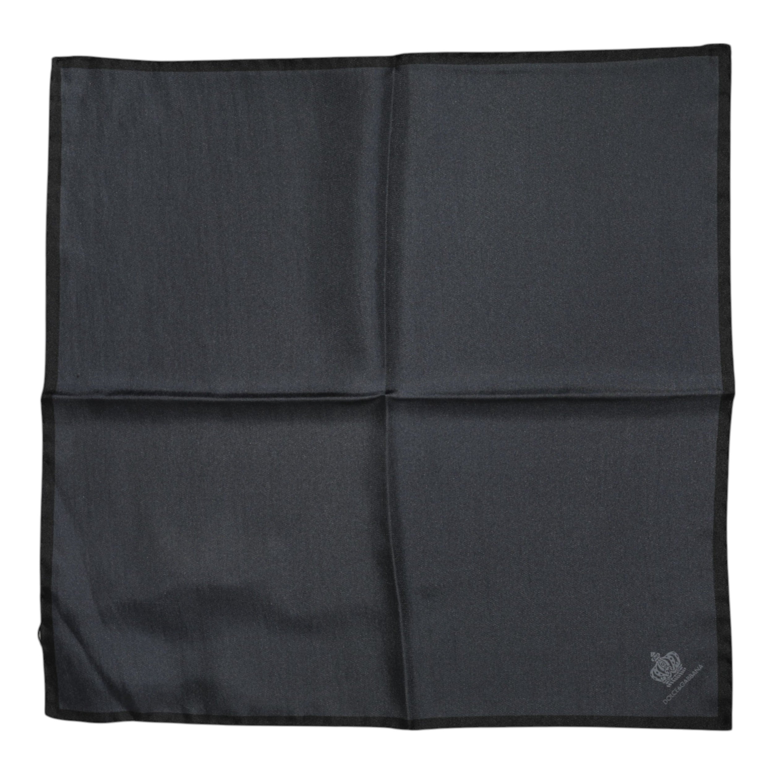 Dolce & Gabbana Dark Gray DG Crown Silk Square Foulard Scarf