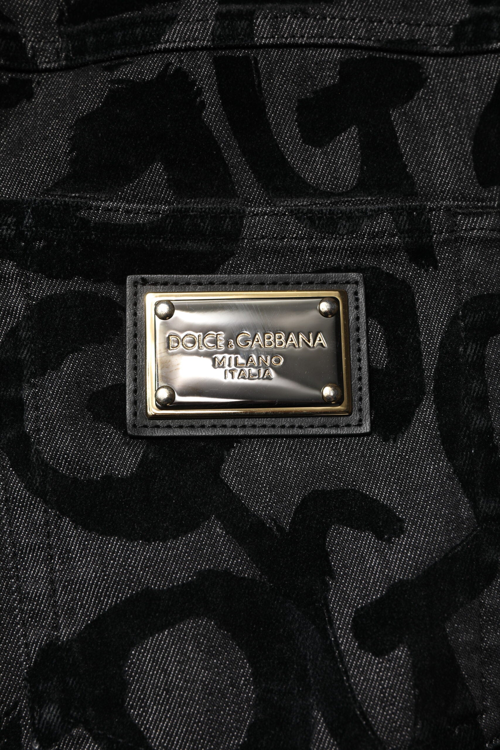 Dolce & Gabbana Gray Cotton DG Logo Straight Men Denim Jeans