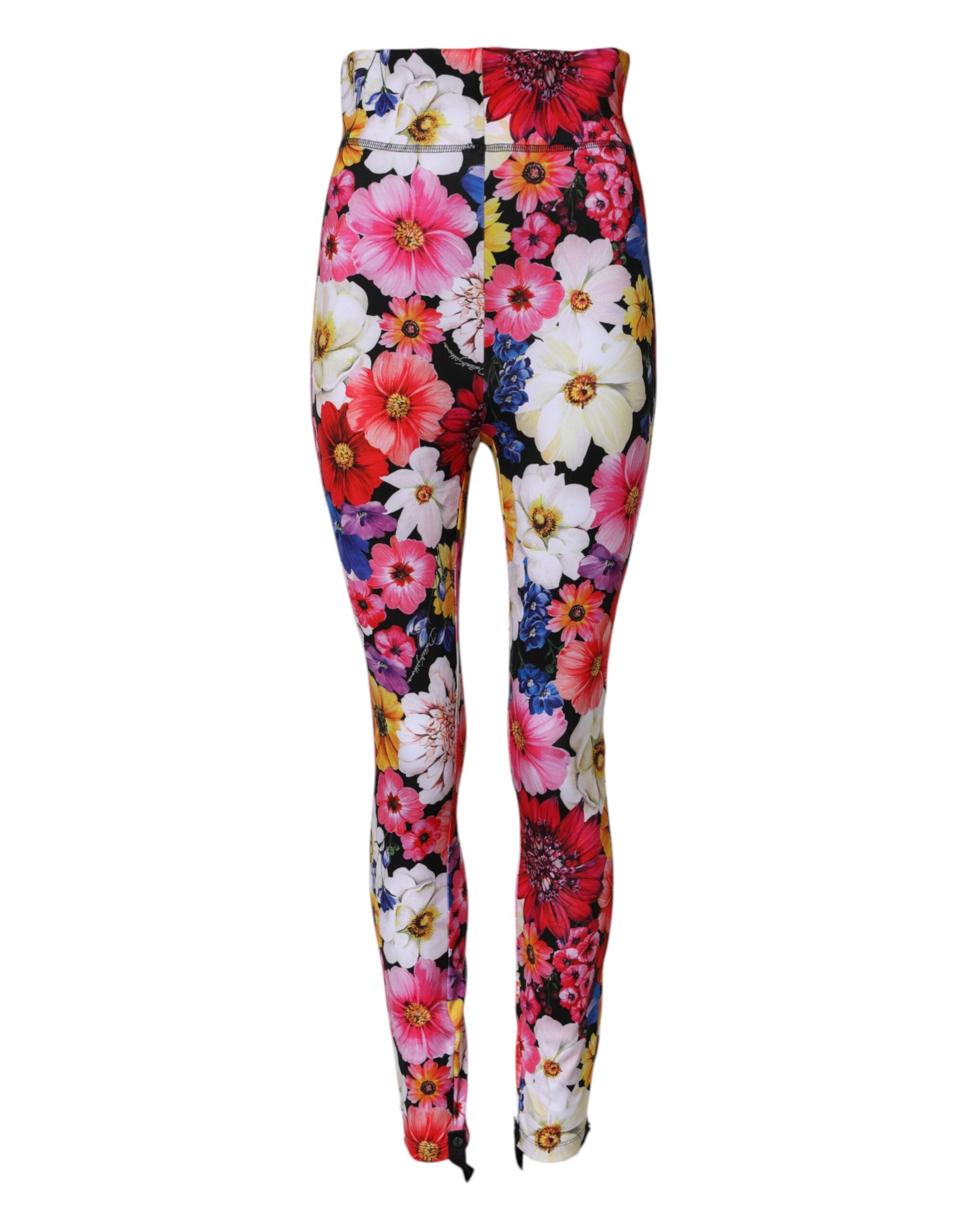 Dolce & Gabbana Multicolor Floral High Waist Leggings Pants