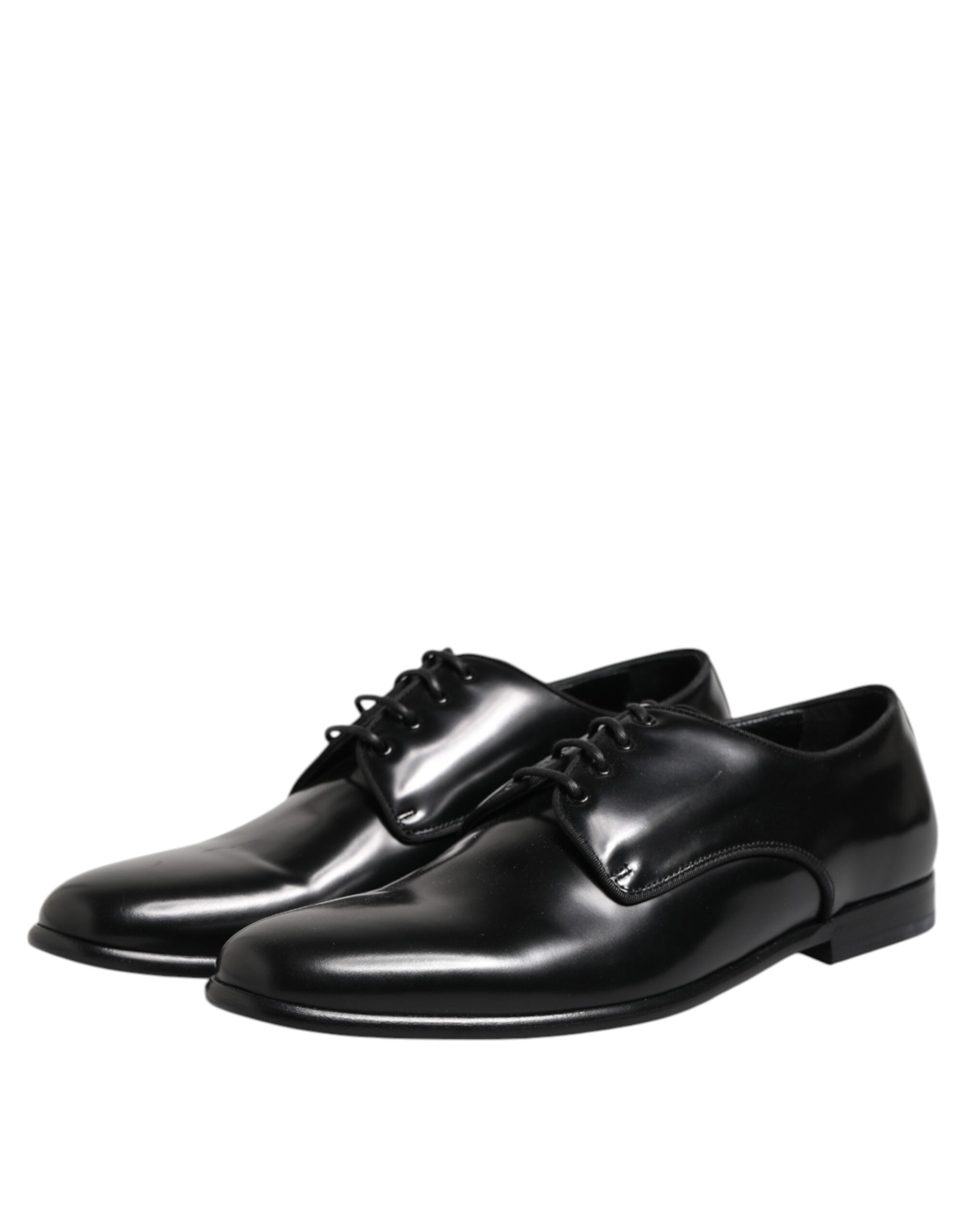 Dolce & Gabbana Black Leather Lace Up Derby Men Dress Shoes