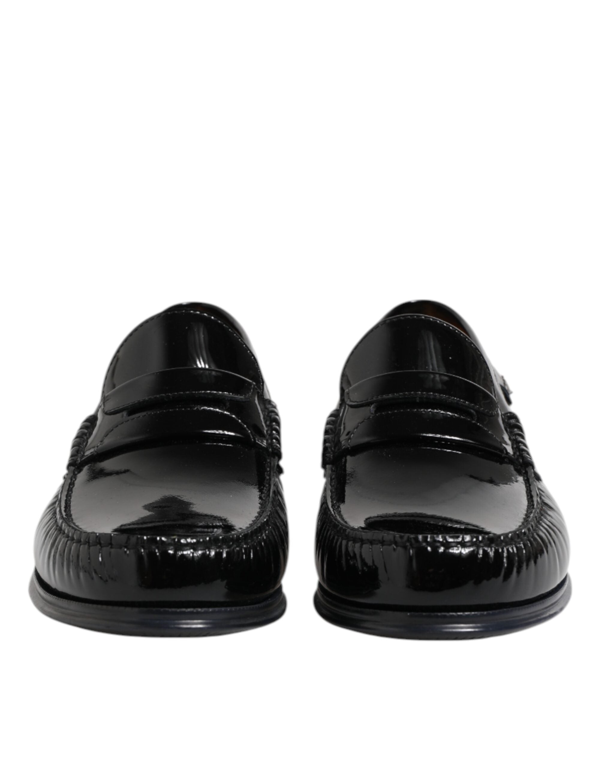 Dolce & Gabbana Black Leather Slip On Loafers Dress Shoes