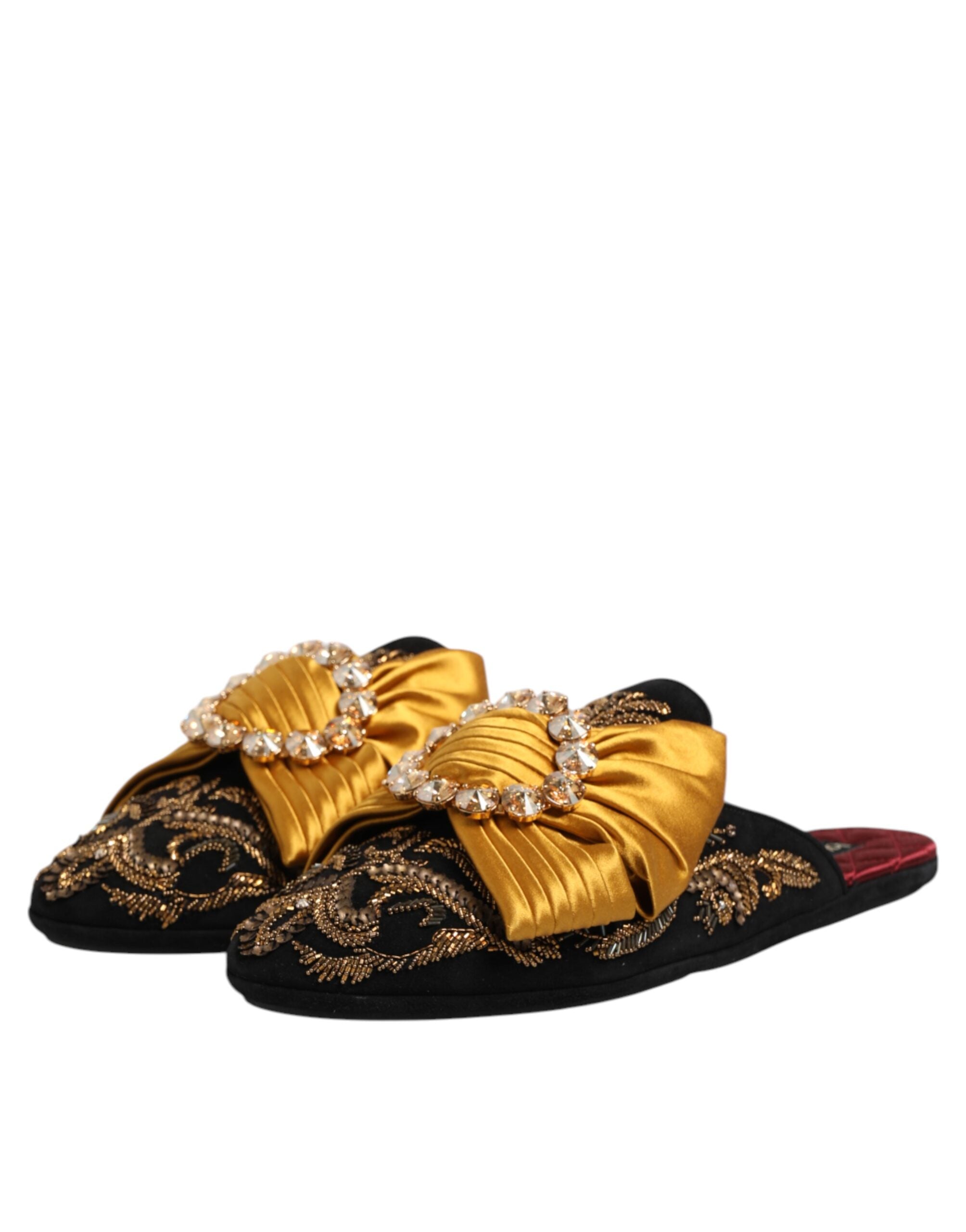 Dolce & Gabbana Multicolor Embellished Flat Sandals Shoes