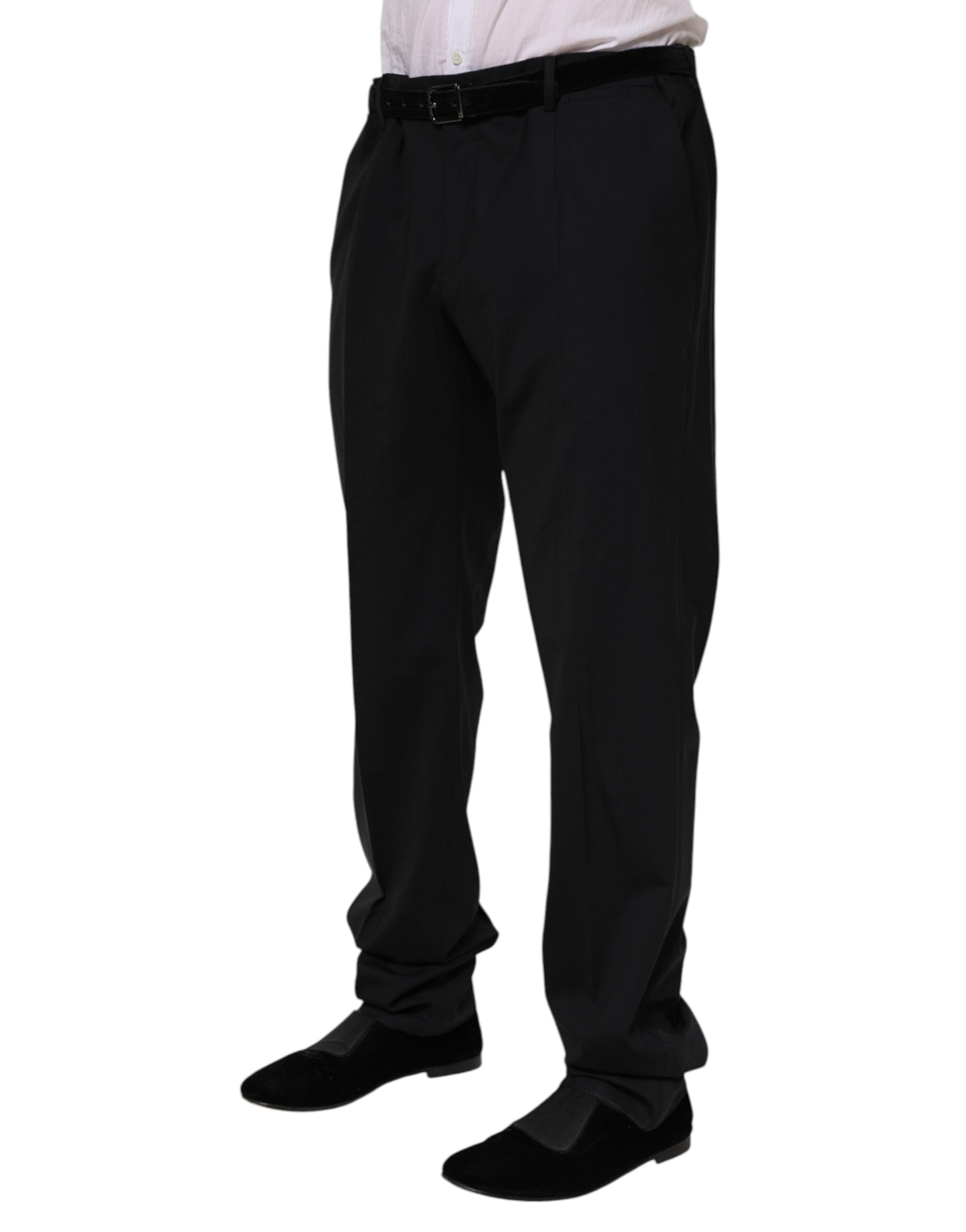 Dolce & Gabbana Black Wool Formal Dress Pants