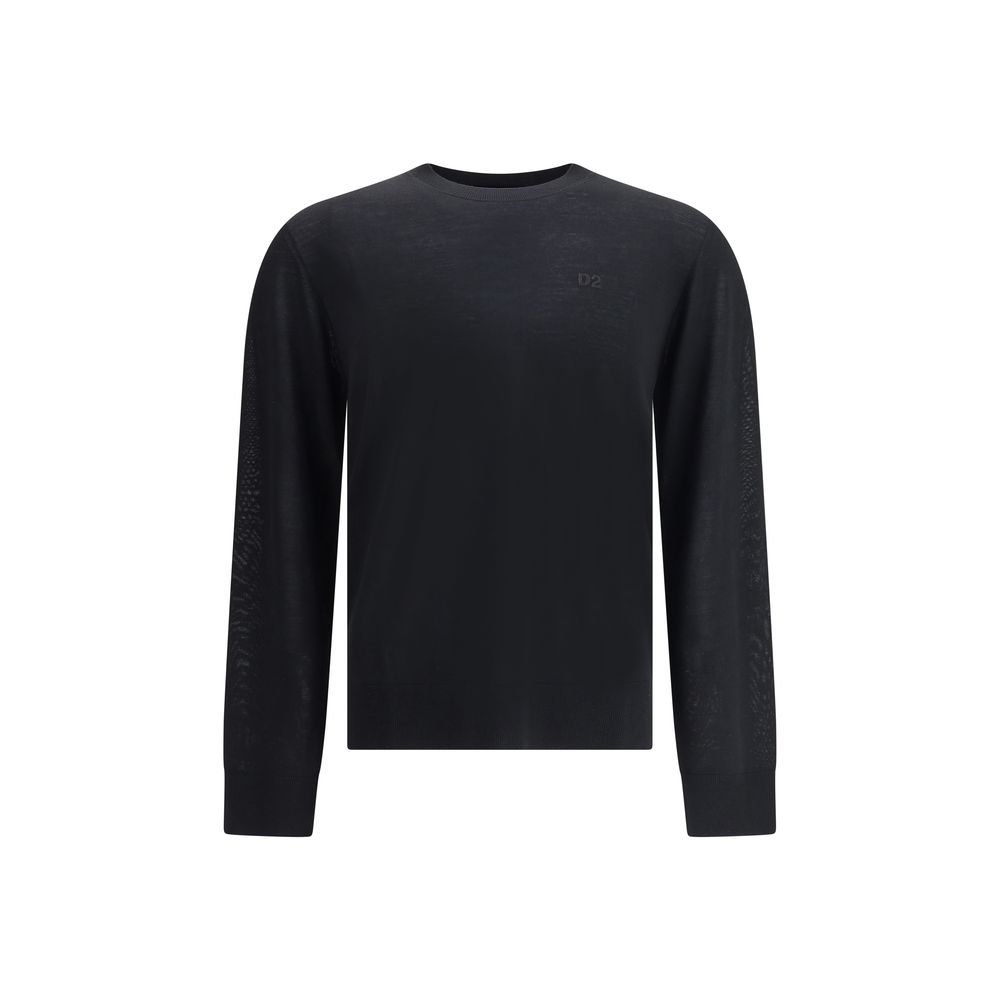Dsquared² Black Fleece Wool Sweatshirt