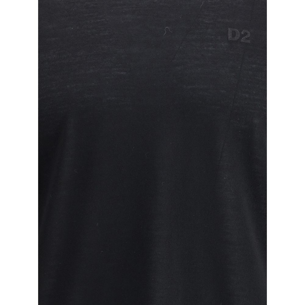 Dsquared² Black Fleece Wool Sweatshirt