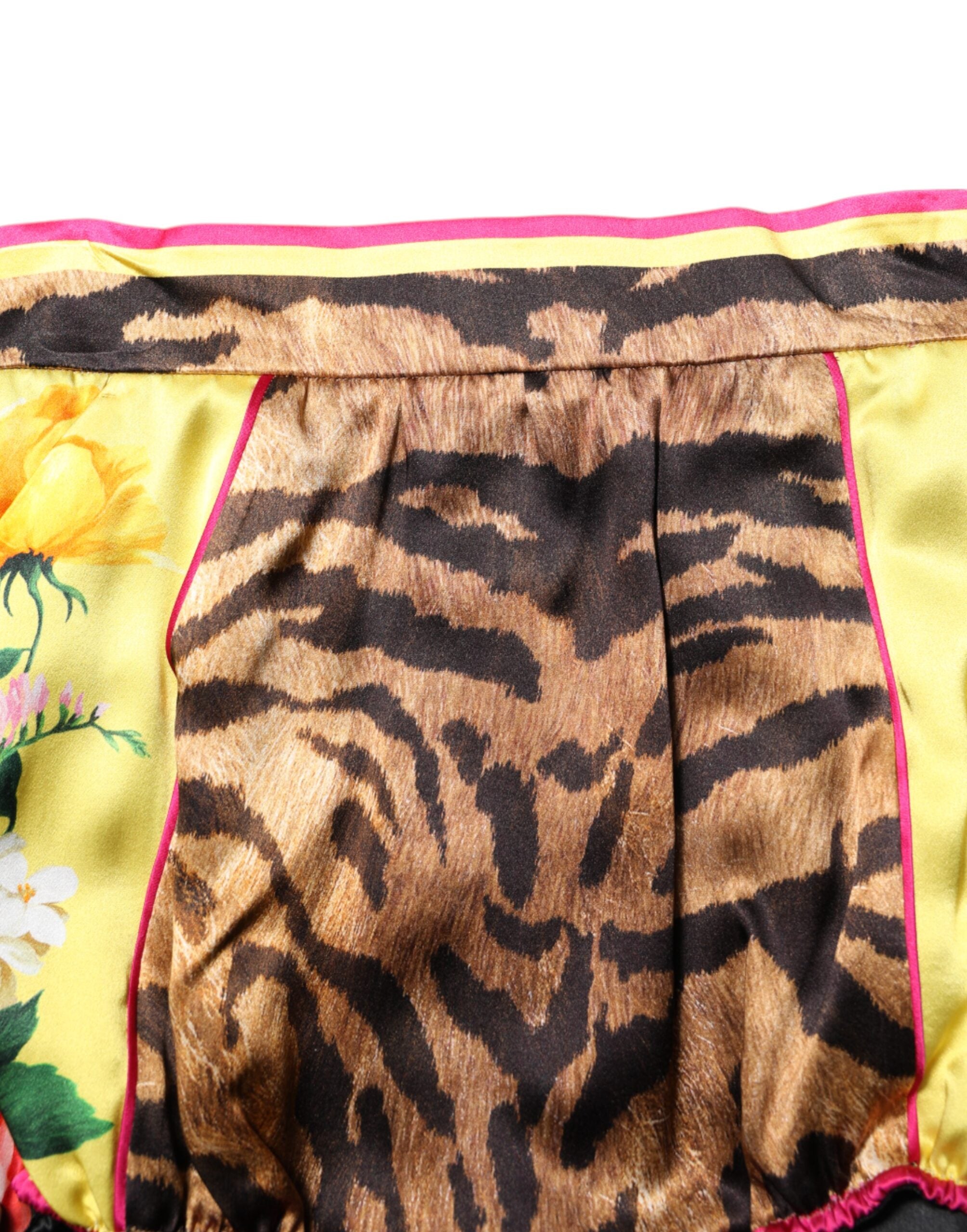Dolce & Gabbana Multicolor Floral High Waist Hot Pants Shorts