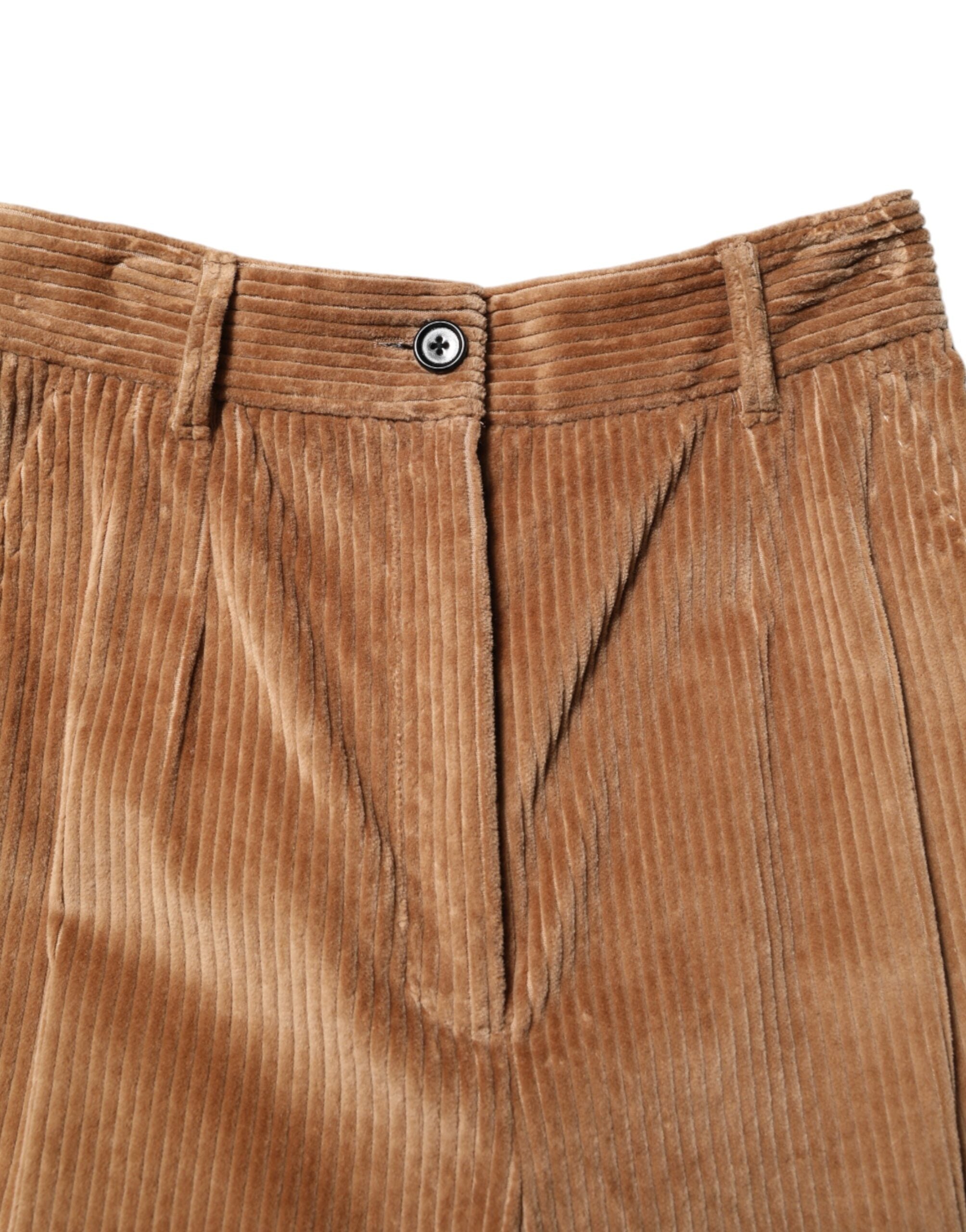 Dolce & Gabbana Brown Cotton Corduroy Tapered Pants