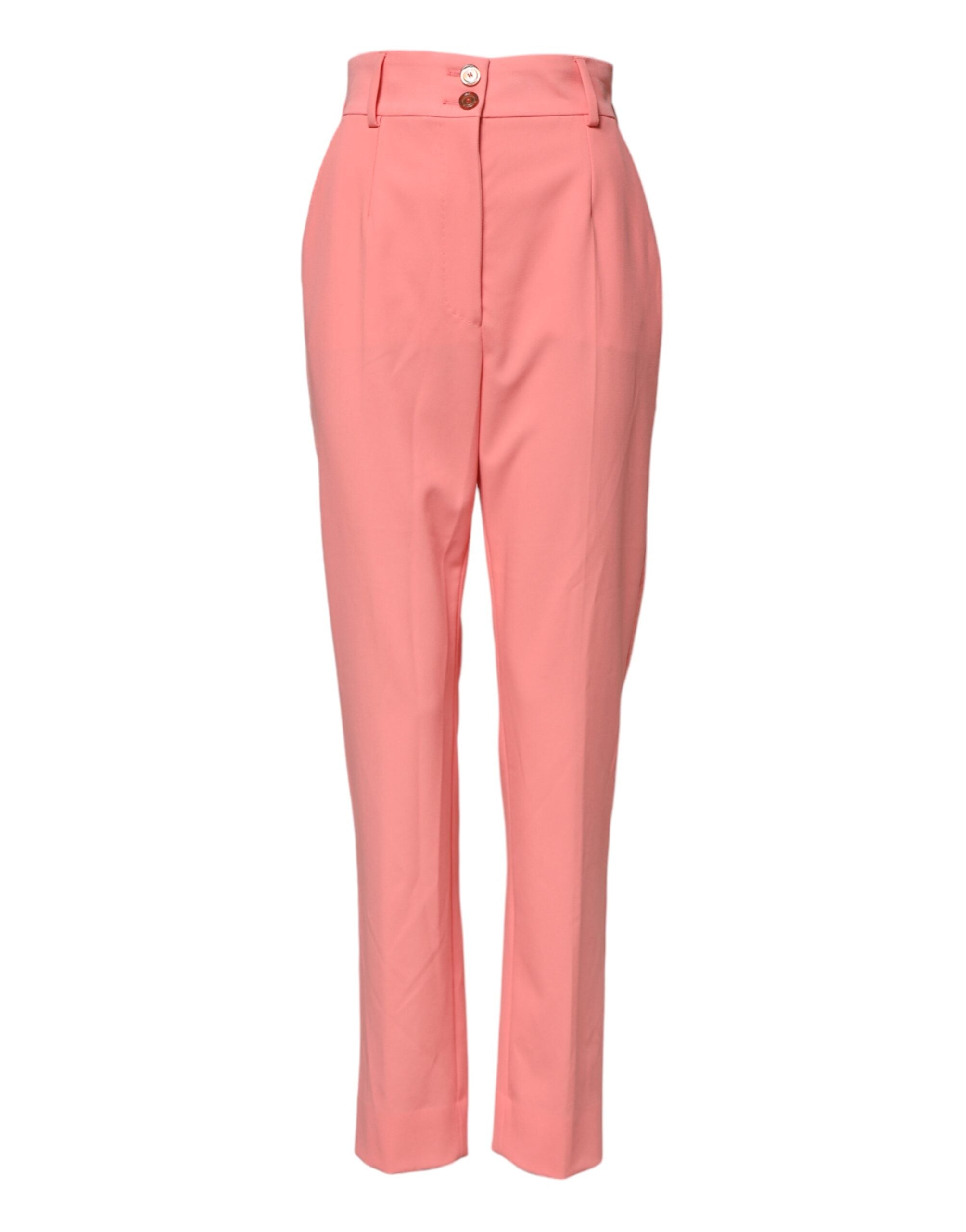 Dolce & Gabbana Pink High Waist Tapered Dress Pants