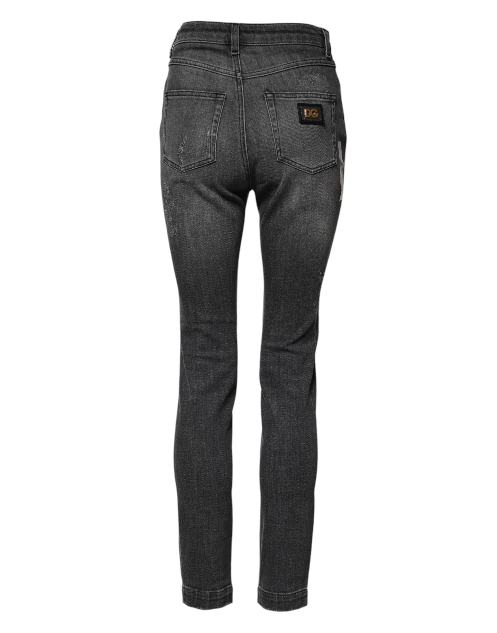 Dolce & Gabbana Dark Gray AUDREY Cotton Skinny Denim Jeans
