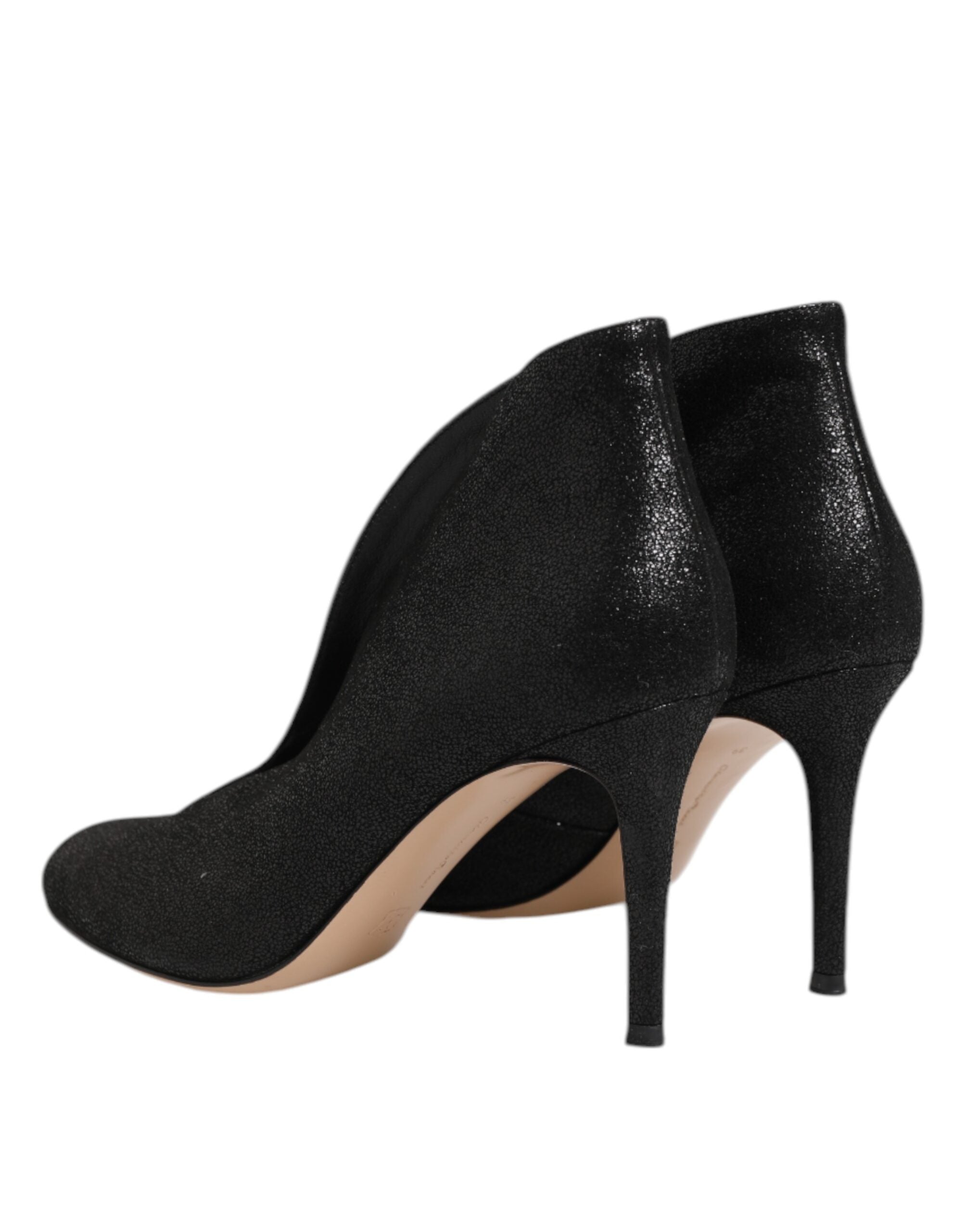 Gianvito Rossi Metallic Black Pump Stiletto Heels Shoes