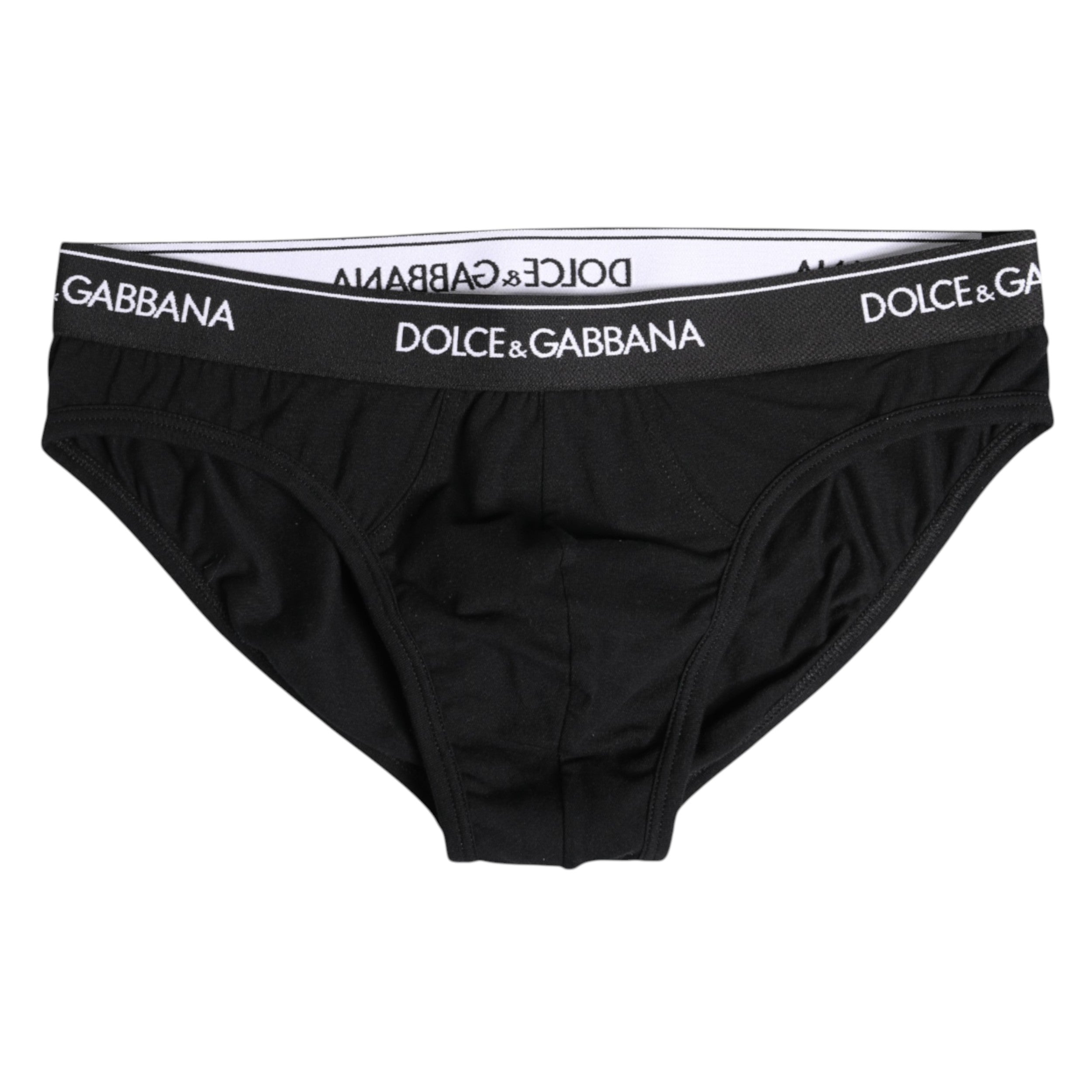 Dolce & Gabbana Black Cotton Stretch Regular Brief Underwear