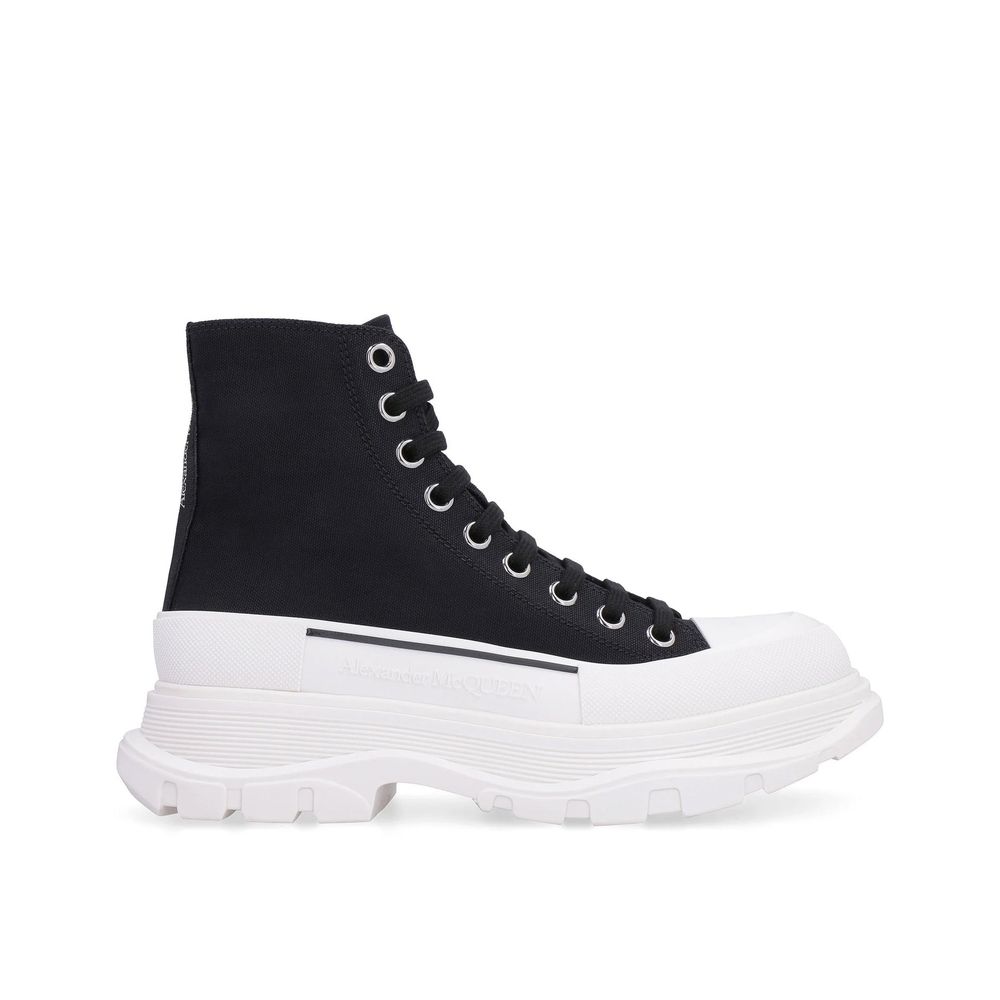Alexander McQueen Black Canvas High Top Sneakers