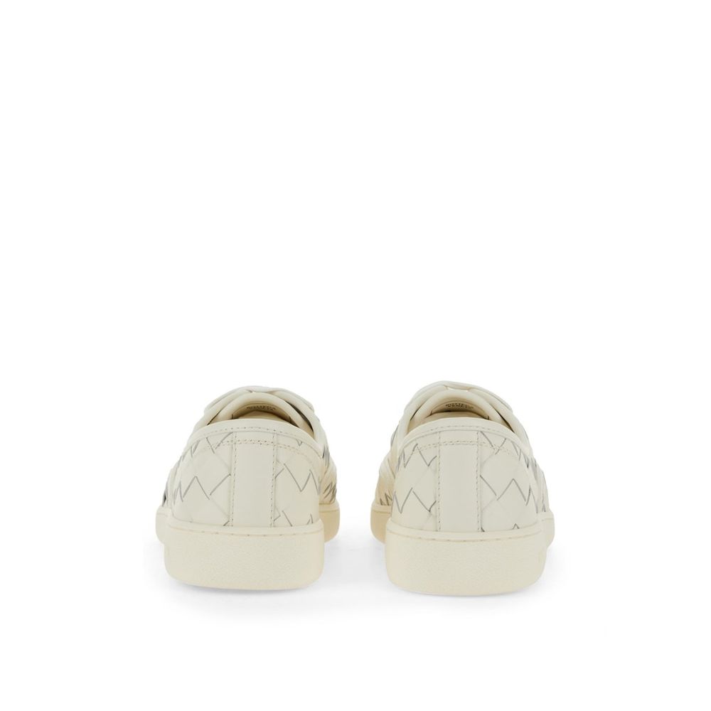 Bottega Veneta White Calfskin Low Top Sneakers