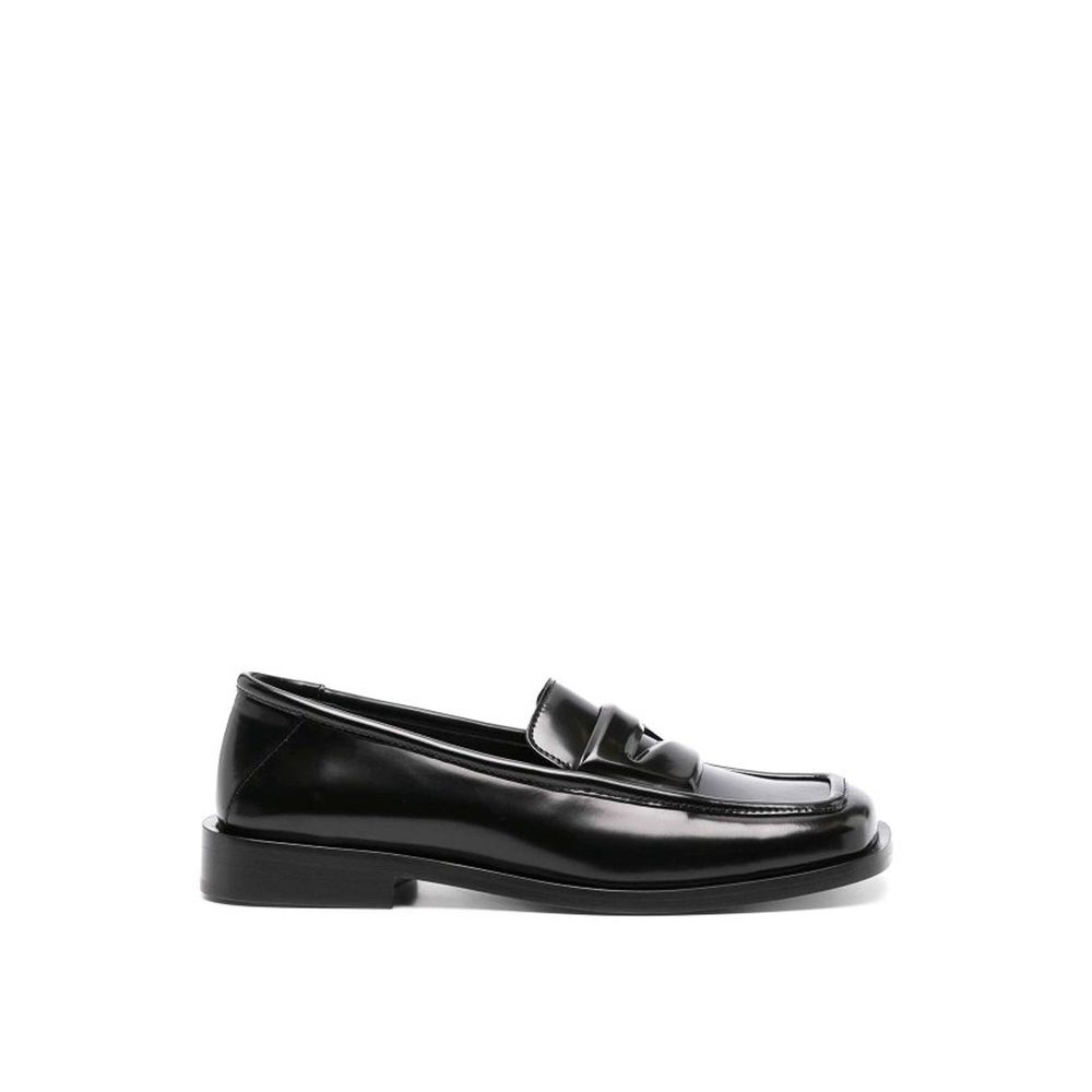 The Attico Black Calfskin Slip-On Loafers