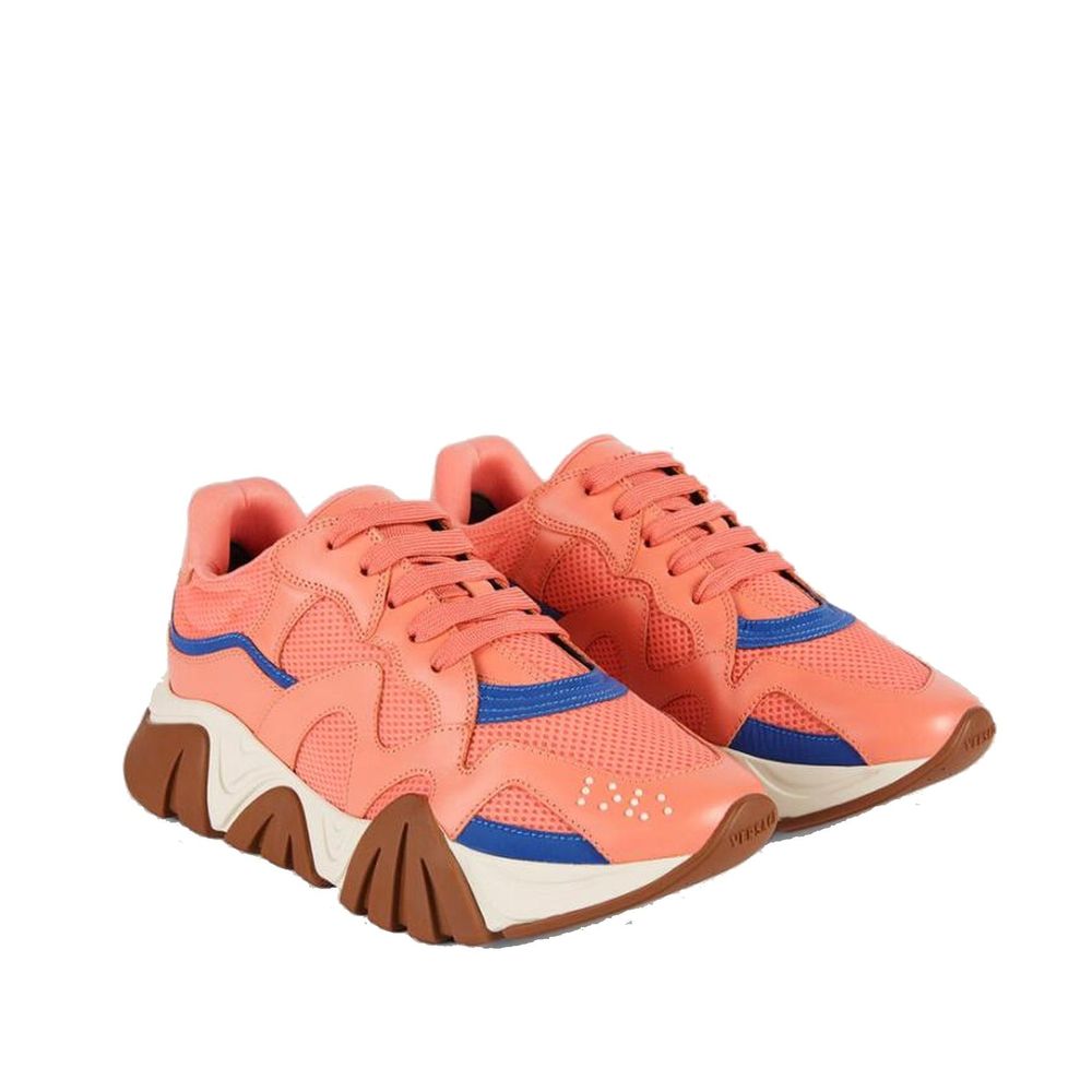 Versace Orange Leather Chunky Sneakers