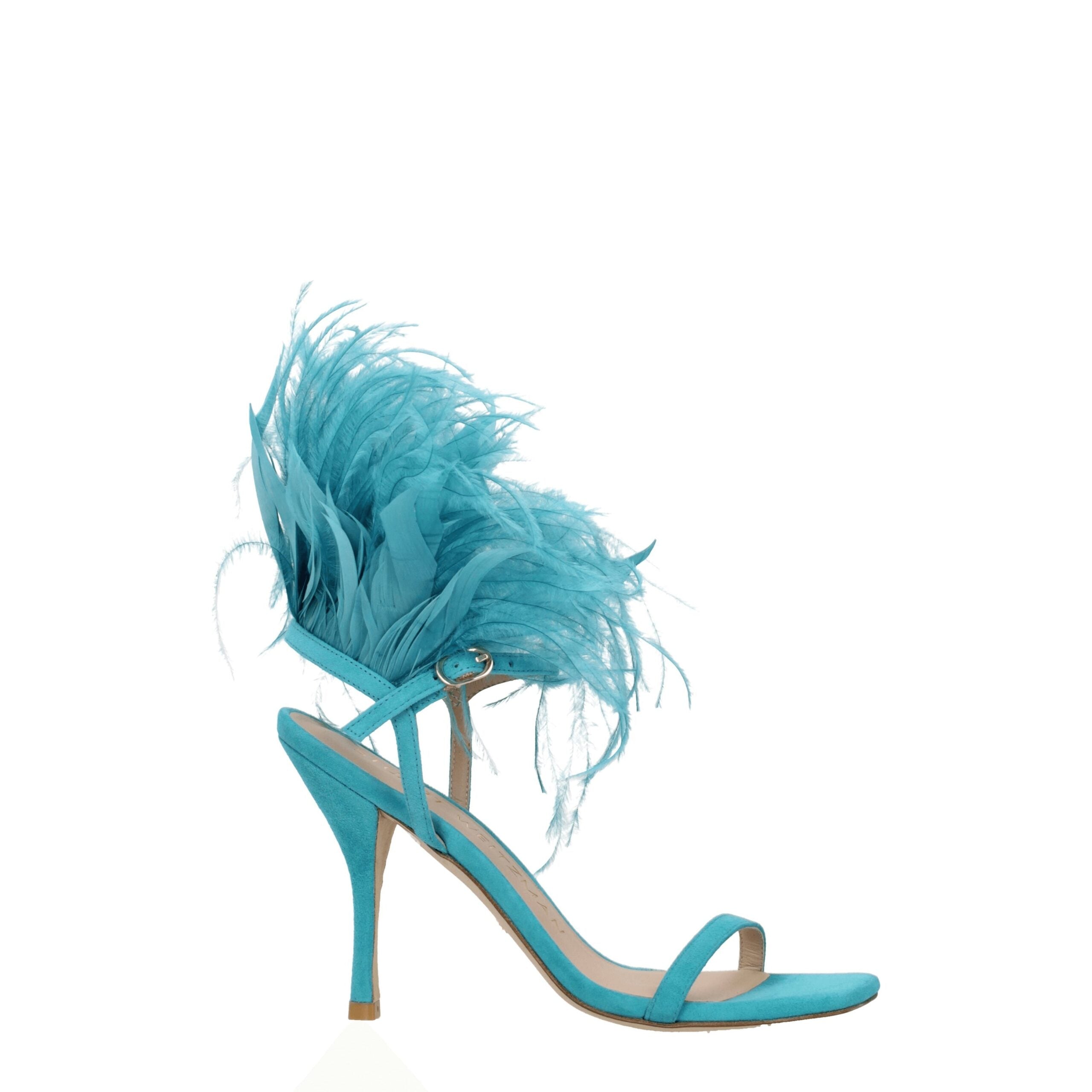 Stuart Weitzman Green Leather Stiletto Heel Sandals