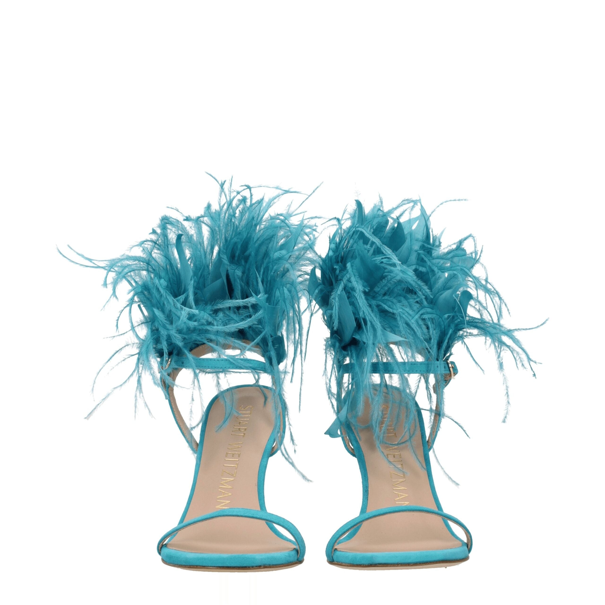 Stuart Weitzman Green Leather Stiletto Heel Sandals