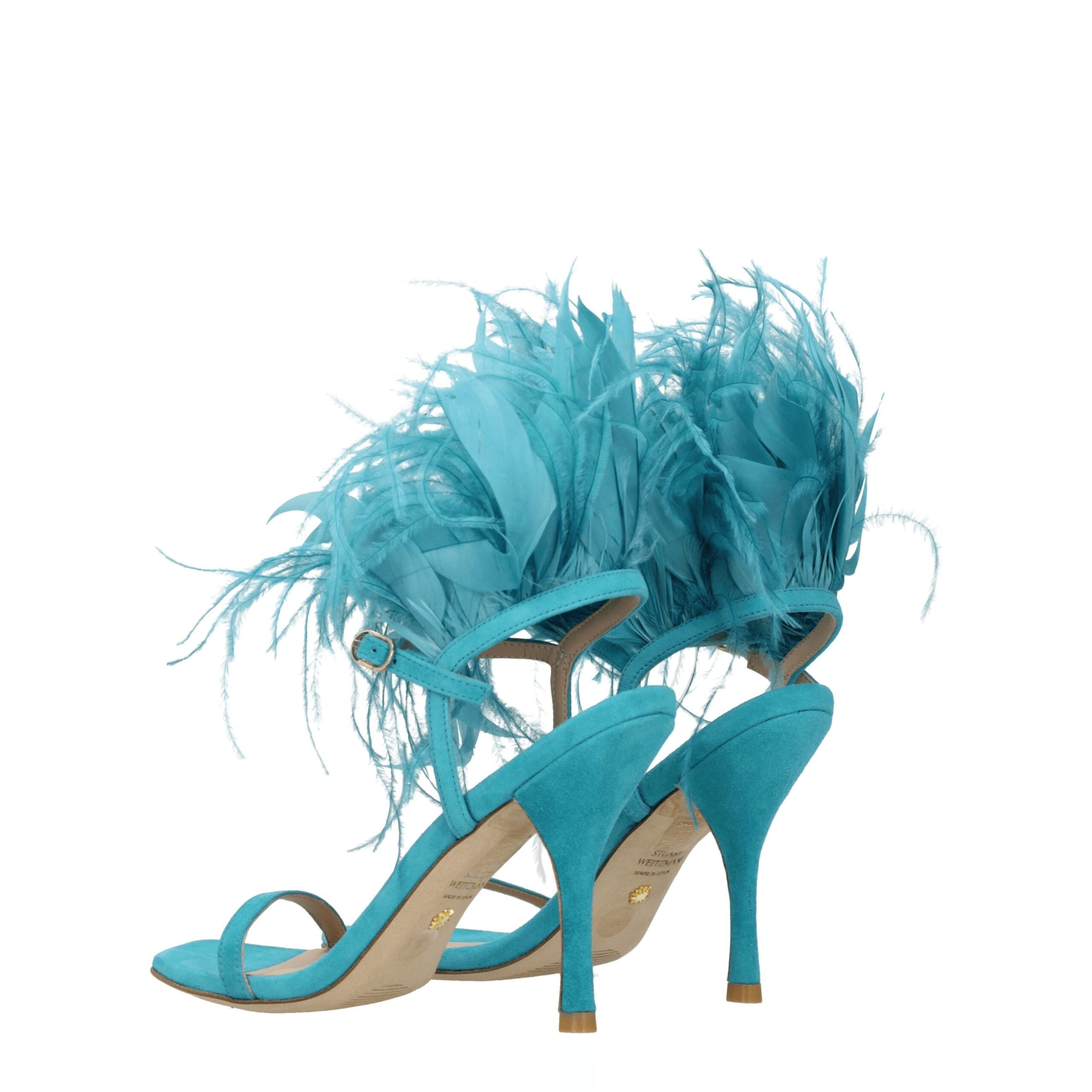 Stuart Weitzman Green Leather Stiletto Heel Sandals