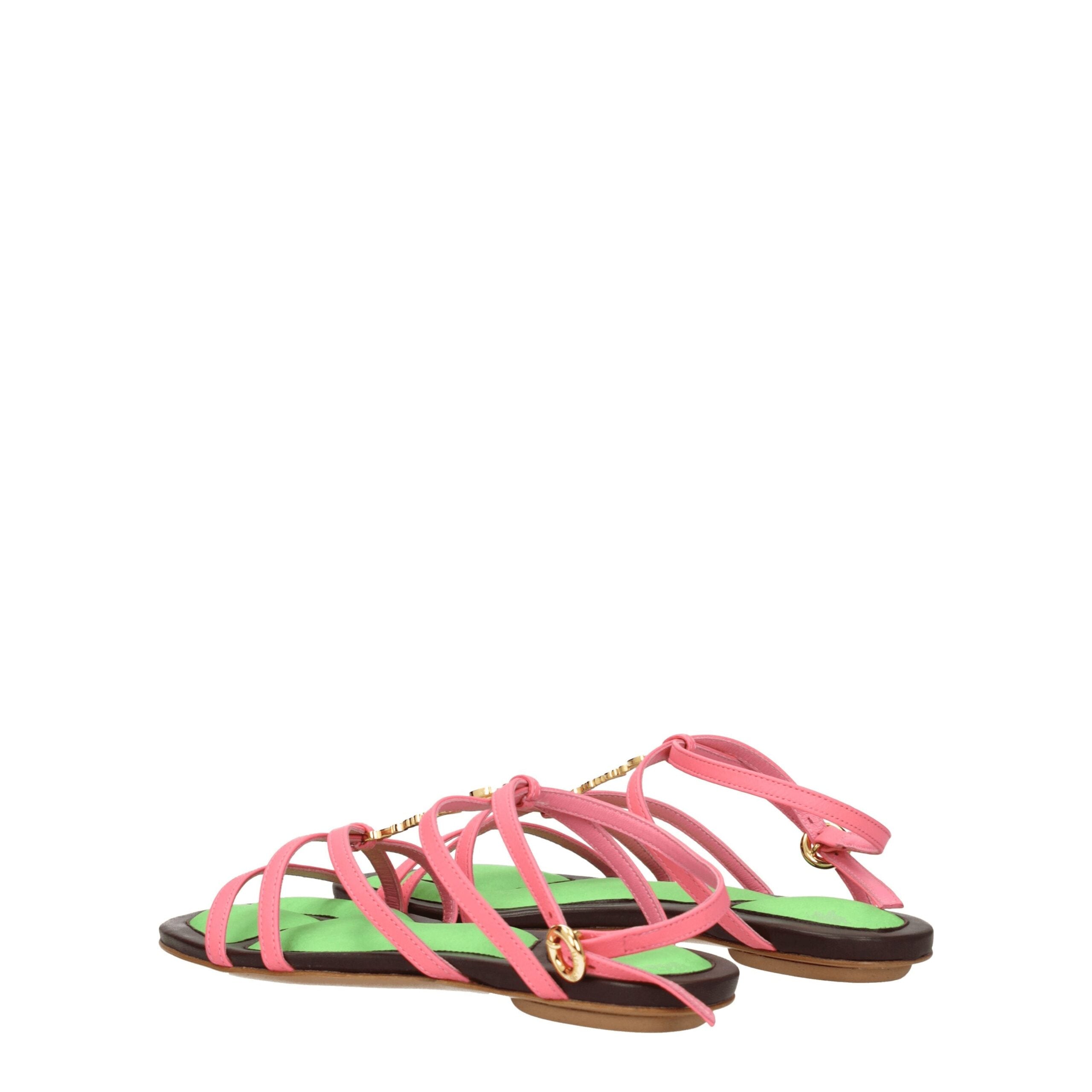 Jacquemus Pink Leather Flat Sandals
