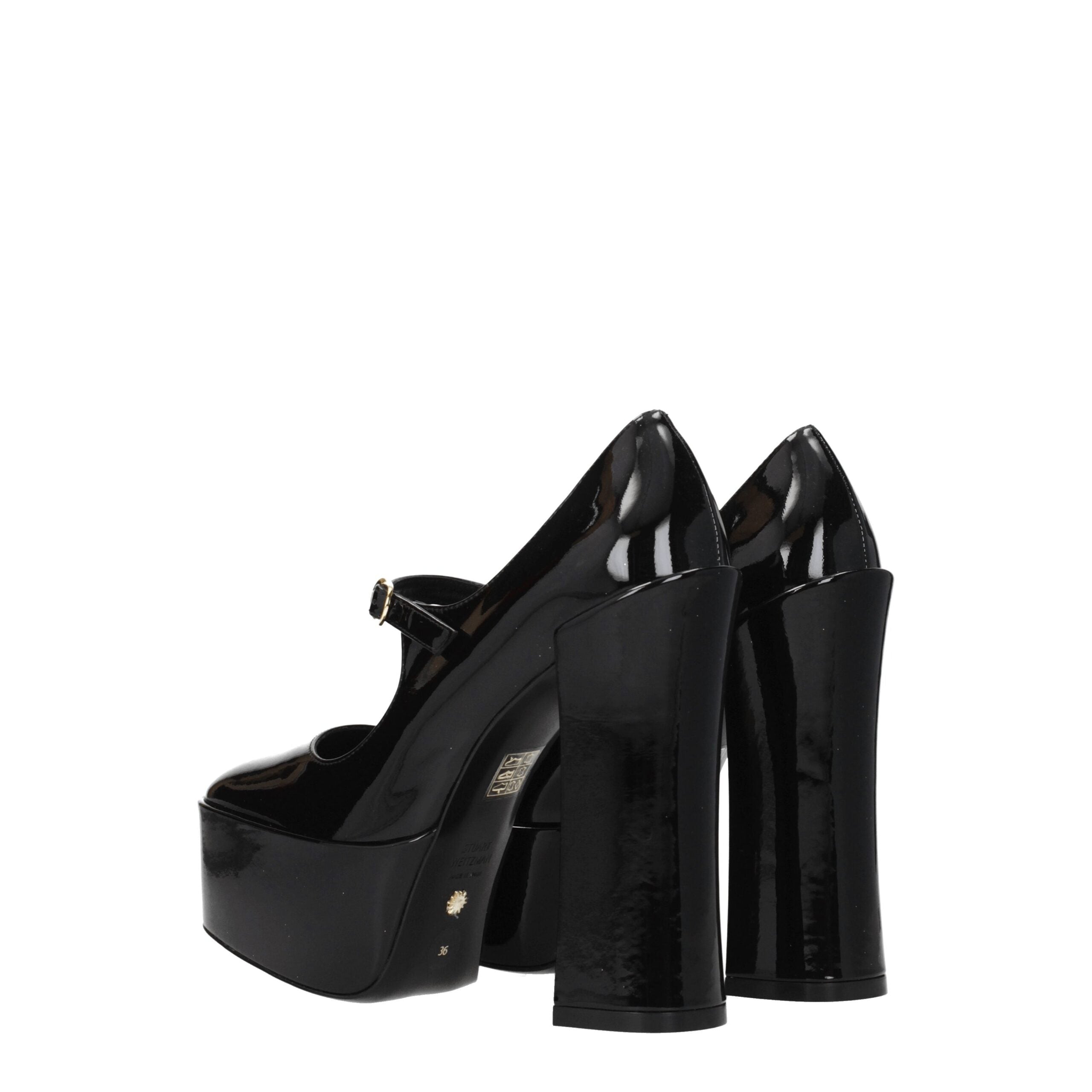 Stuart Weitzman Black Leather Platform Pumps