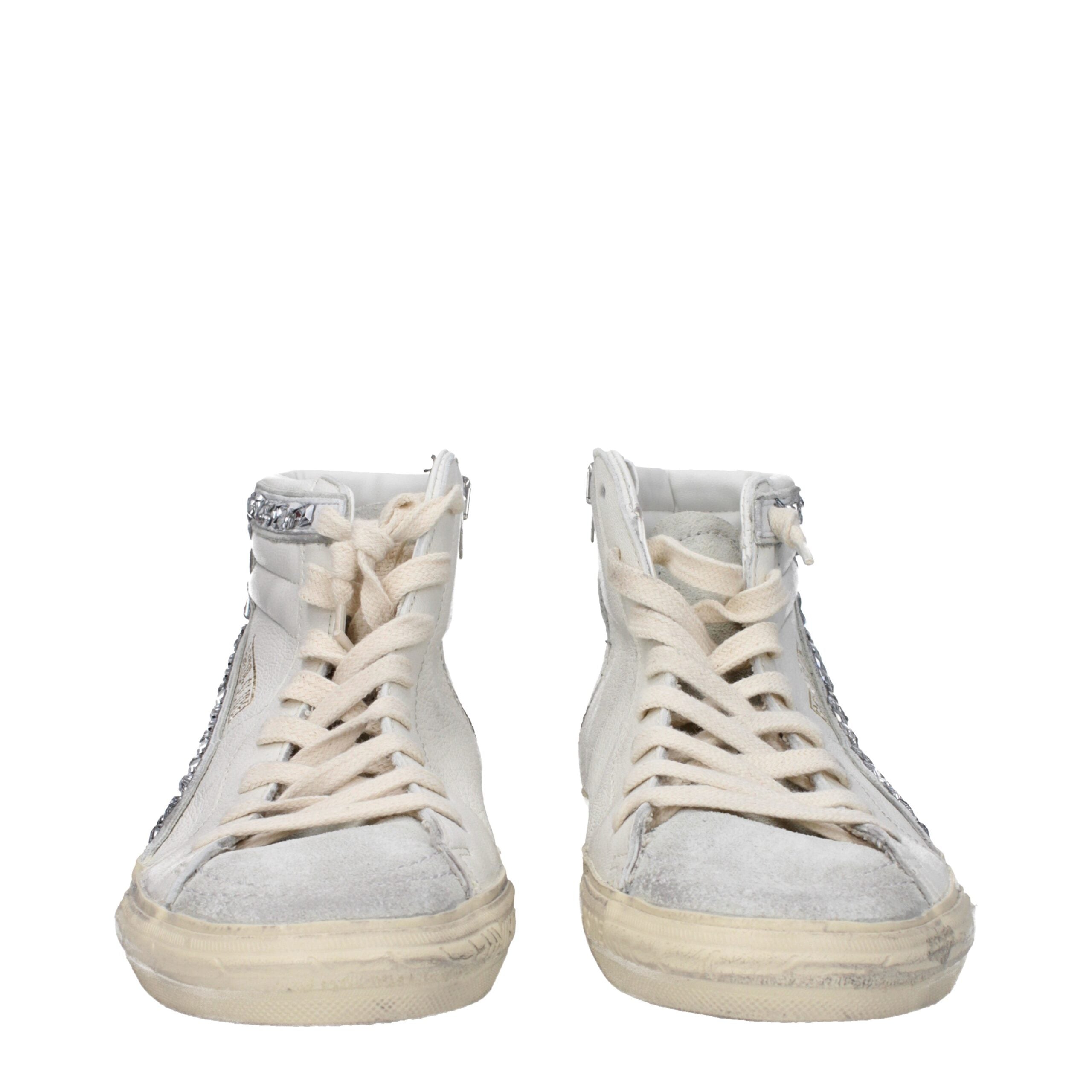 Golden Goose White Leather High Top Sneakers