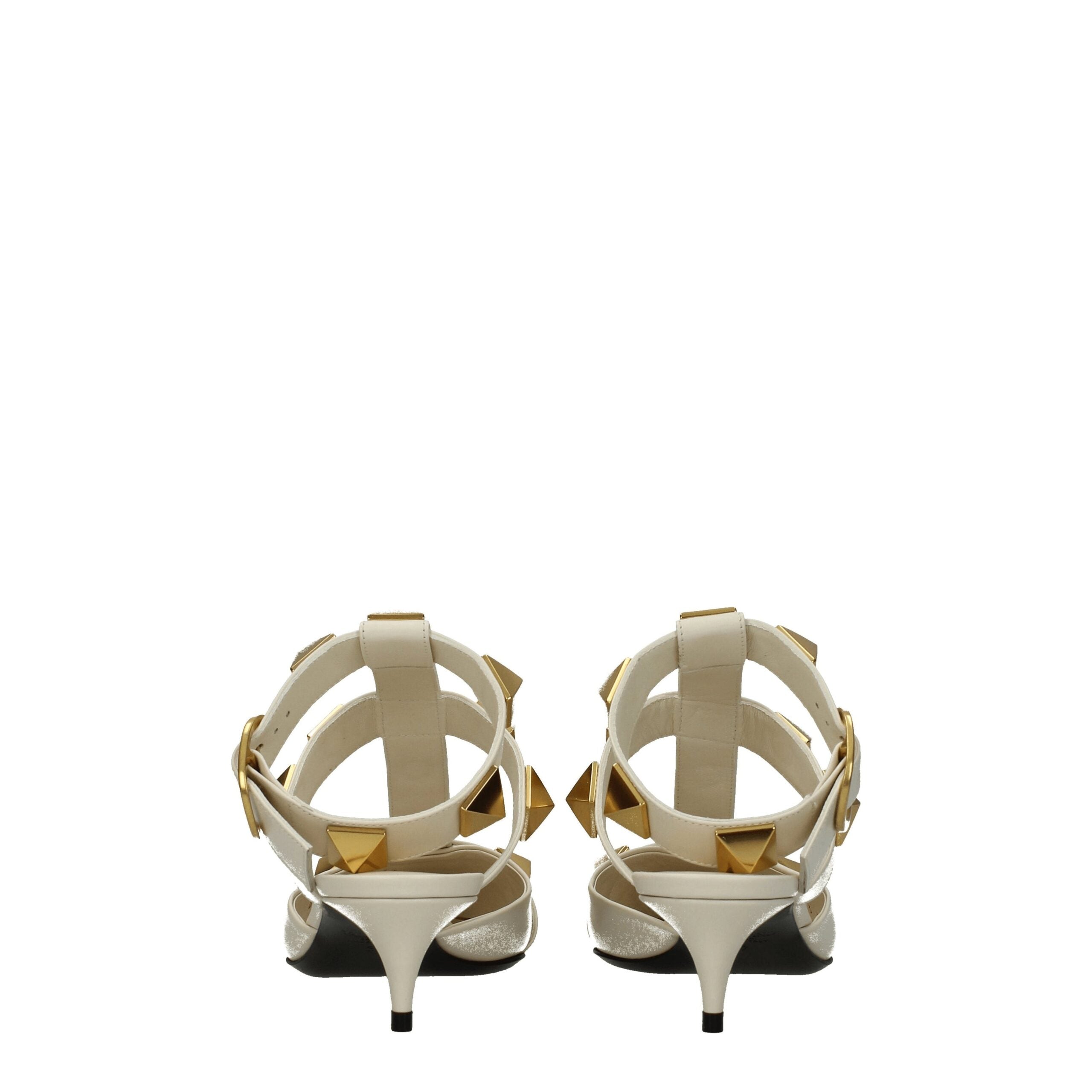 Valentino Garavani Beige Leather Stiletto Heel Sandals