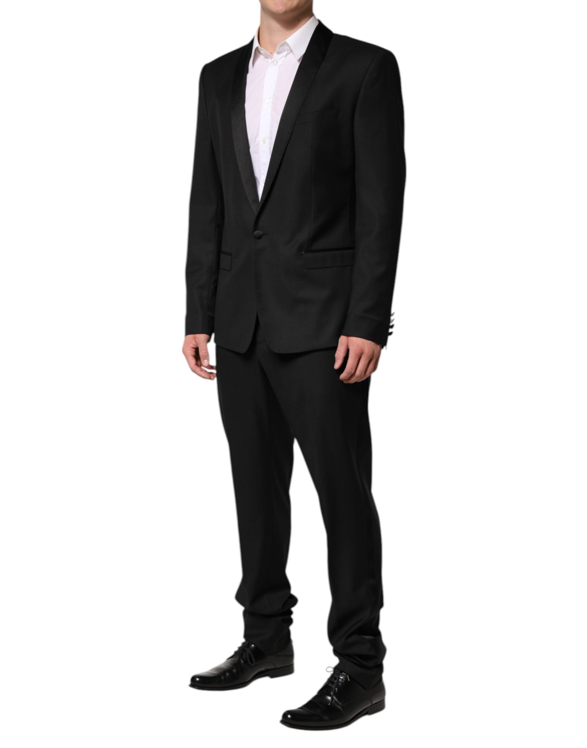 Dolce & Gabbana Black Wool Men Single Breasted 2 Piece Suit
