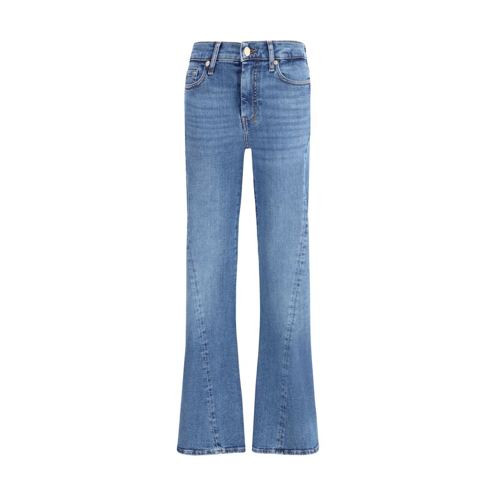 7FOR Blue Cotton Flared Jeans