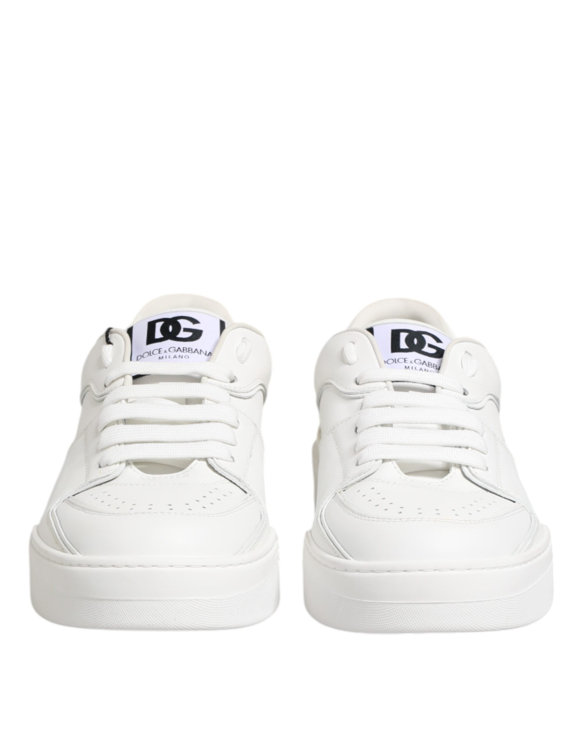 Dolce & Gabbana White Miami Leather Low Top Sneakers Shoes