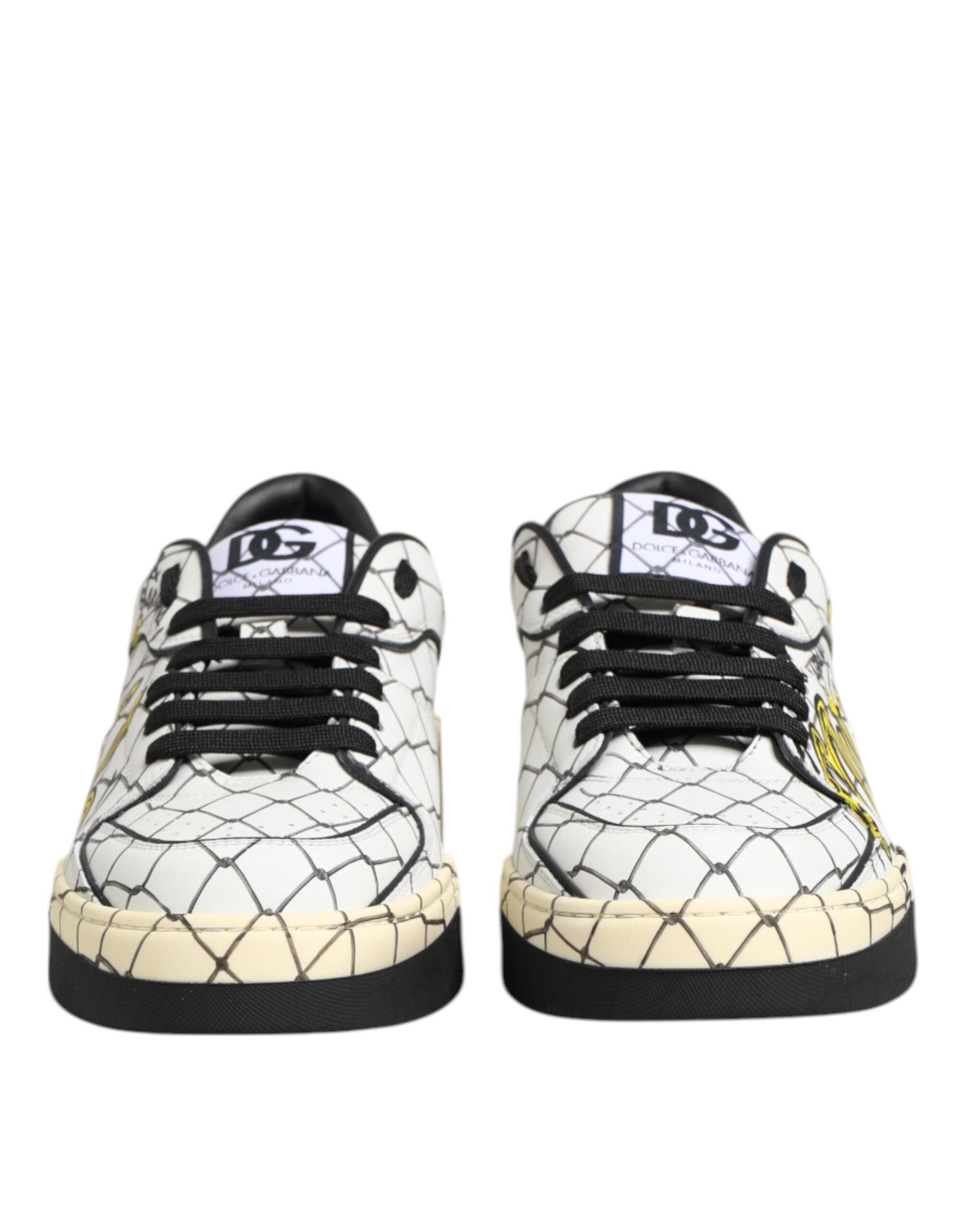 Dolce & Gabbana White Logo Print Low Top Men Sneakers Shoes