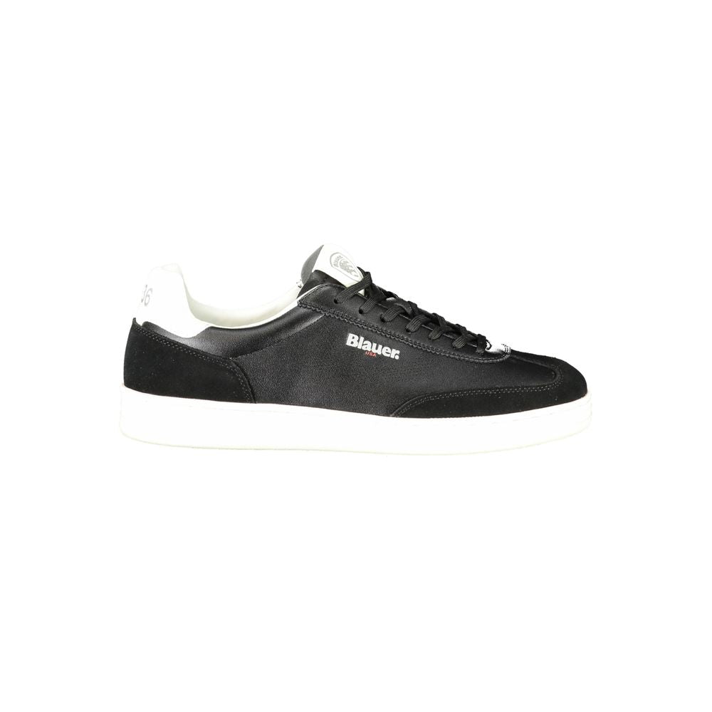 Blauer Black Leather Men Sneaker