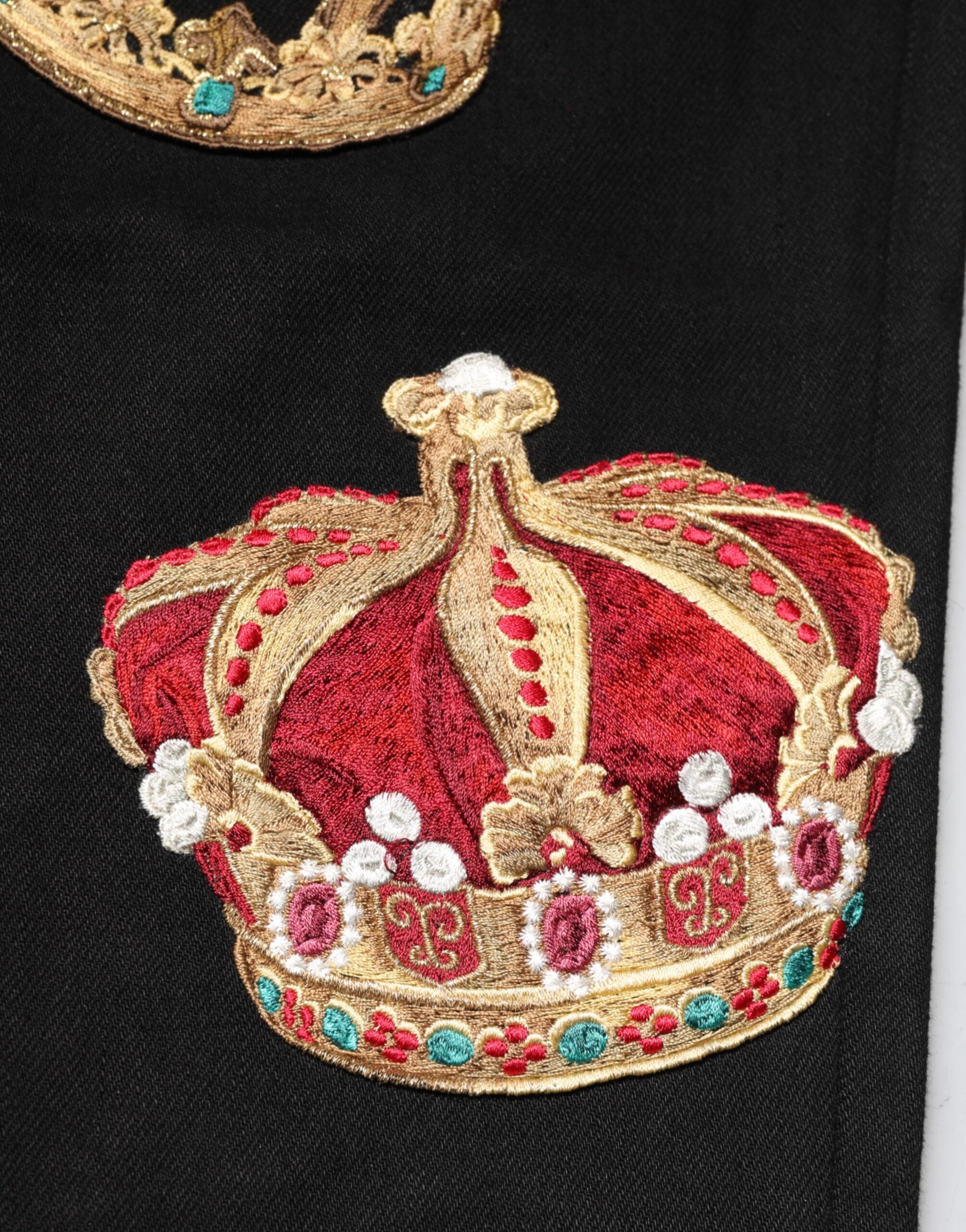 Dolce & Gabbana Black Baroque Royal Men Dress Trouser Pants