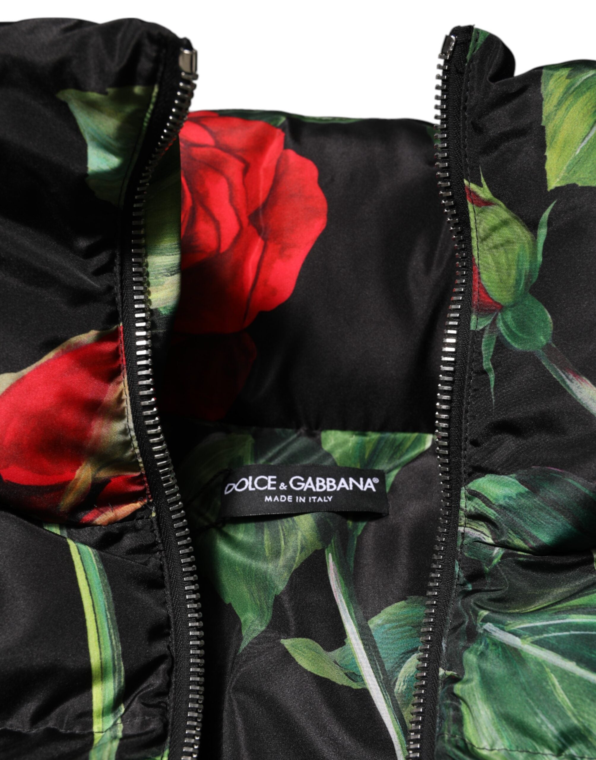 Dolce & Gabbana Multicolor Floral Puffer Coat Full Zip Jacket