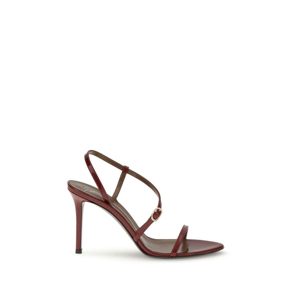 Giuseppe Zanotti Red Leather Stiletto Heel Sandals