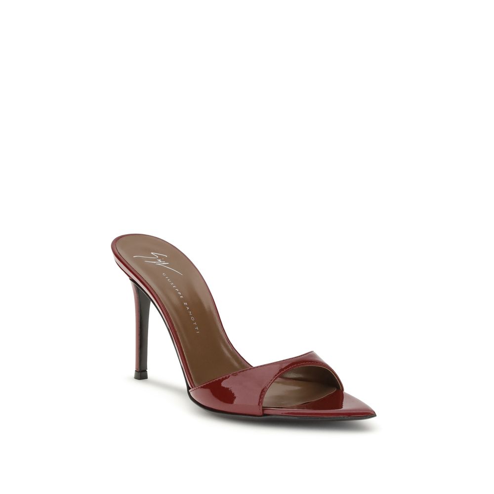 Giuseppe Zanotti Bordeaux Leather Stiletto Heel Sandals