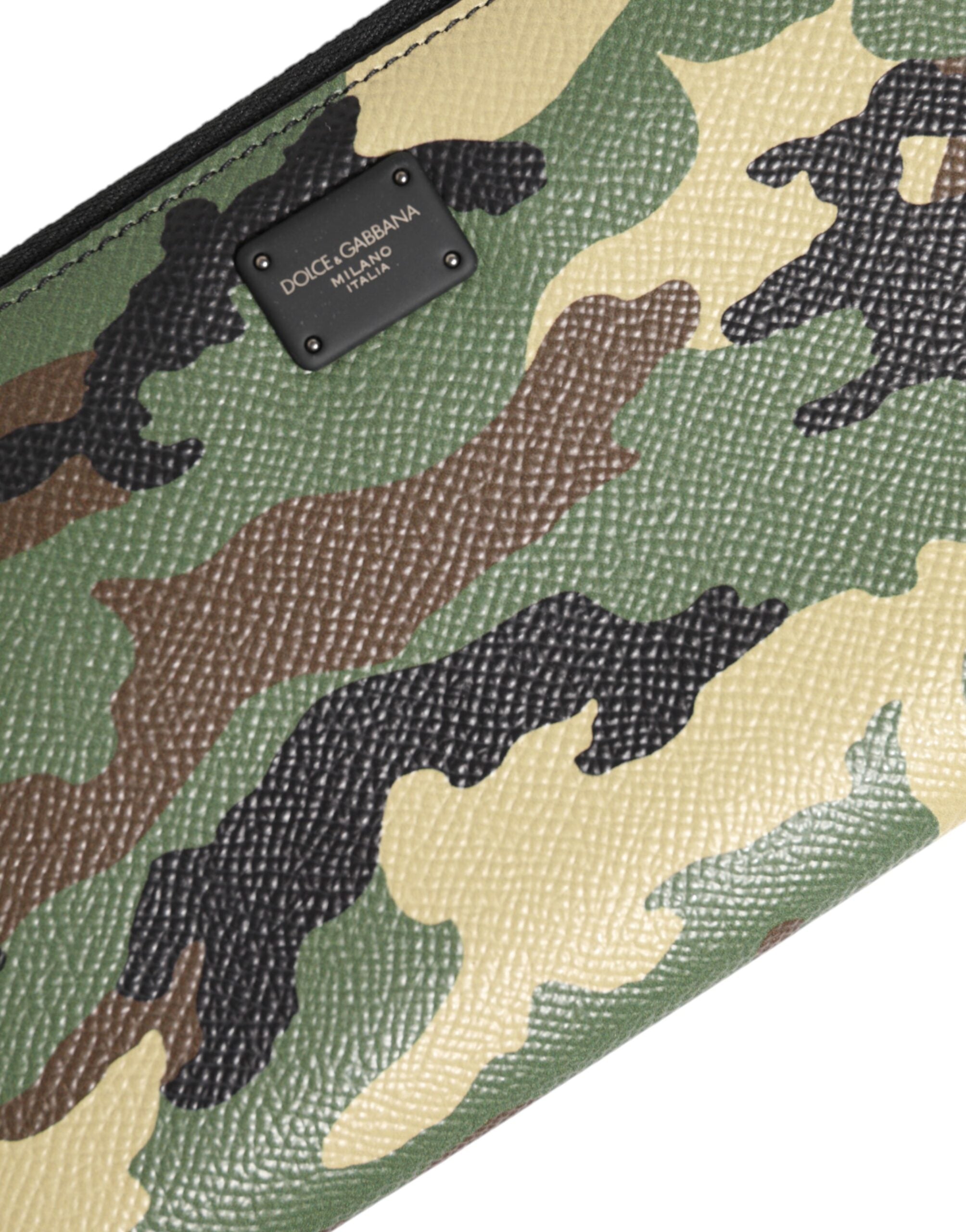 Dolce & Gabbana Multicolor Camouflage Logo Zip Around Continental Wallet