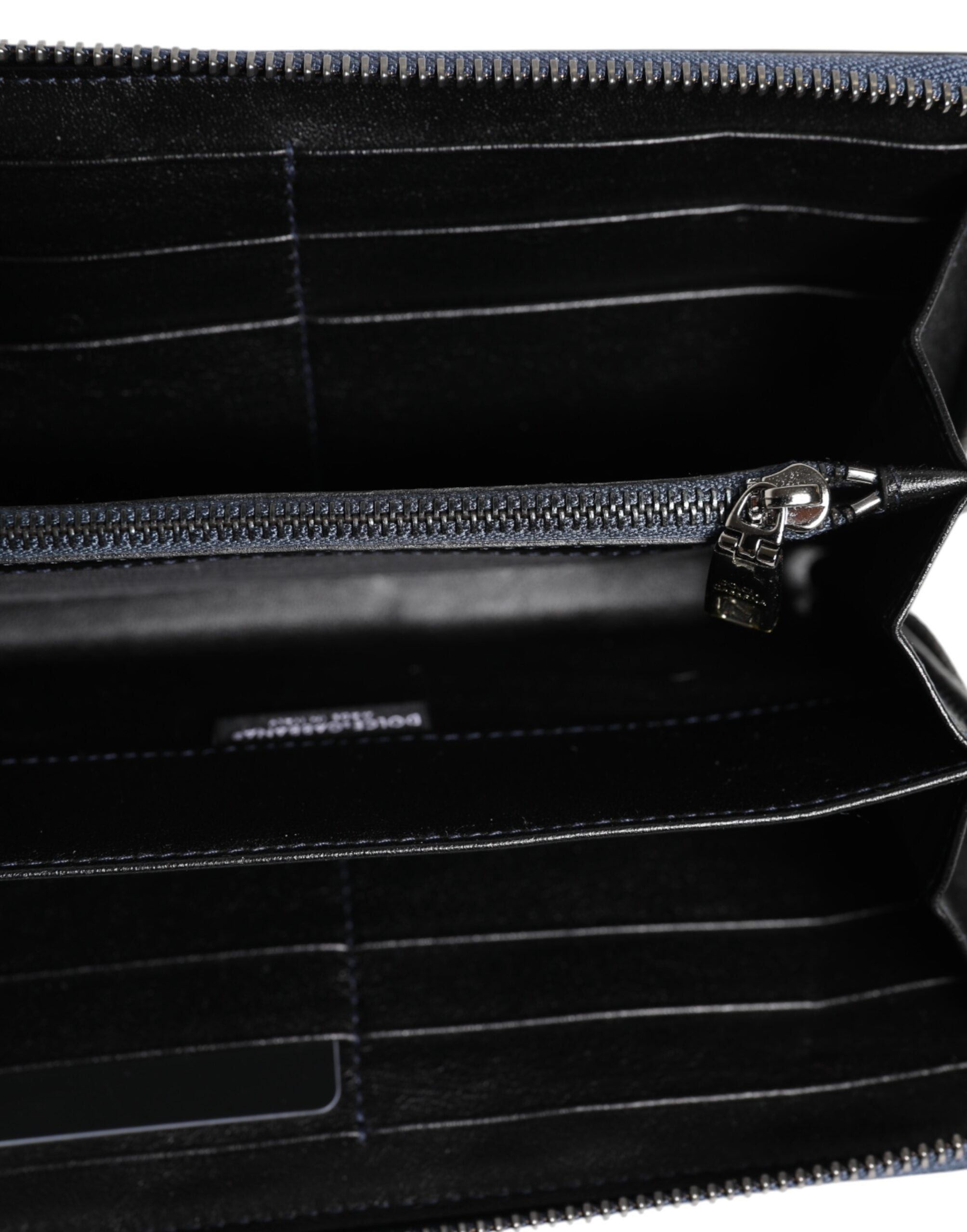 Dolce & Gabbana Black Blue Exotic Leather Men Continental Clutch Wallet