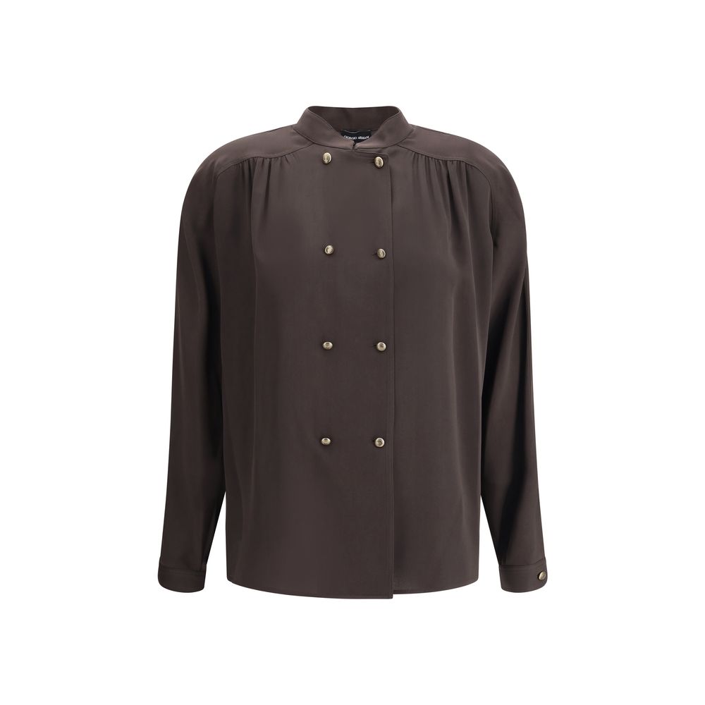 Giorgio Armani Brown Silk Shirt