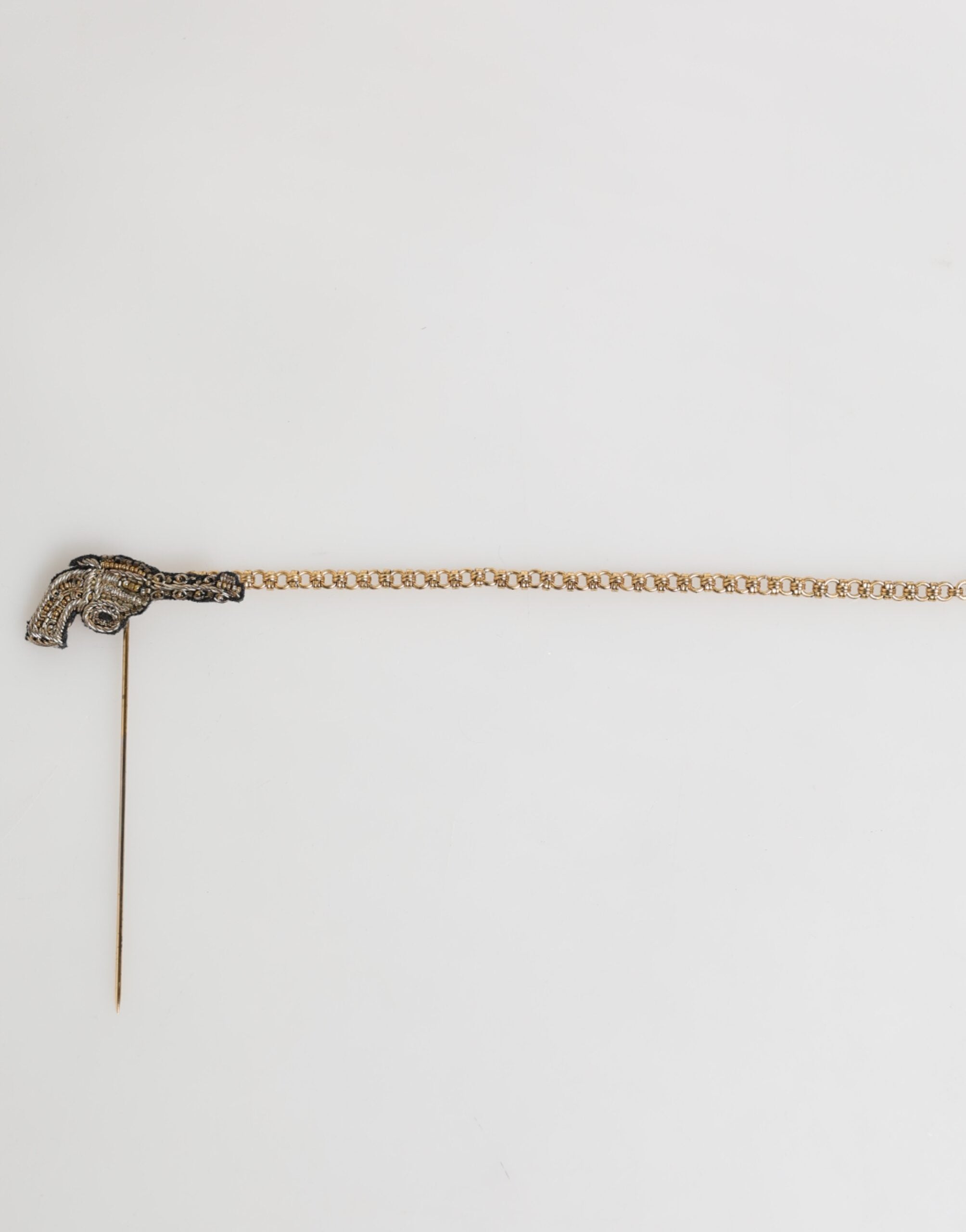 Dolce & Gabbana Lapel Pin Brass Copper Revolver Men Accessories Brooch