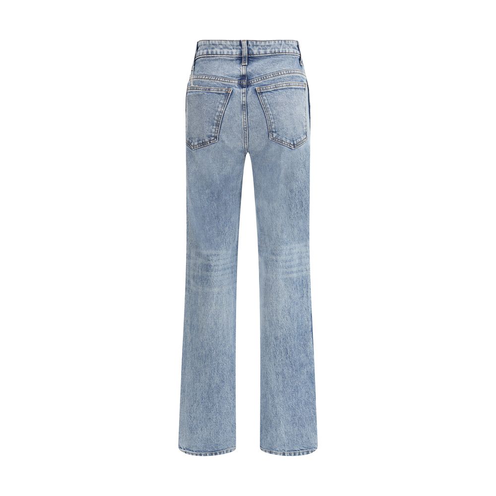 Khaite Light Blue Cotton High-Waisted Jean