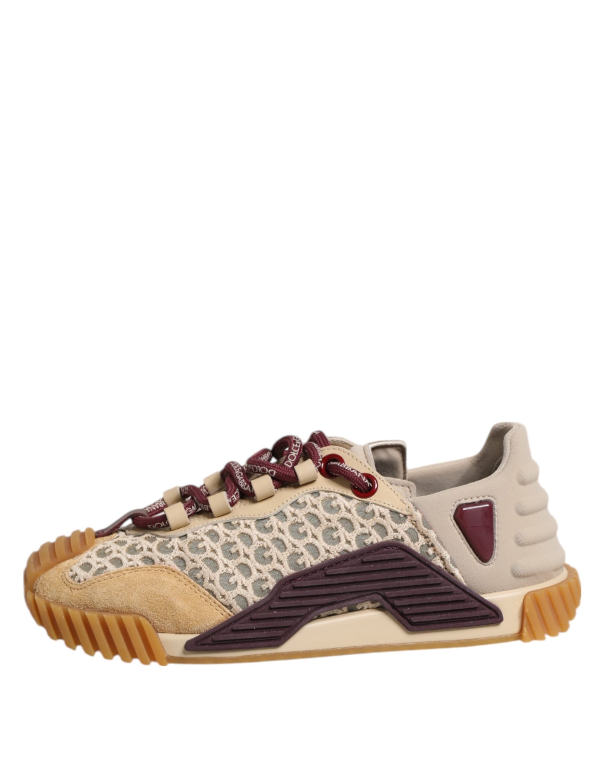 Dolce & Gabbana Beige Neoprene DG Logo NS1 Lace Sneakers Shoes