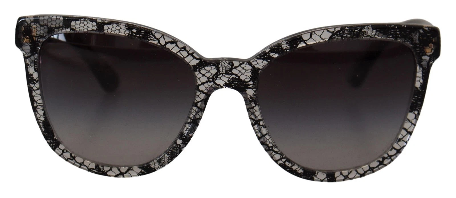 Dolce & Gabbana DG4190 Black Lace Acetate Crystal Round Sunglasses