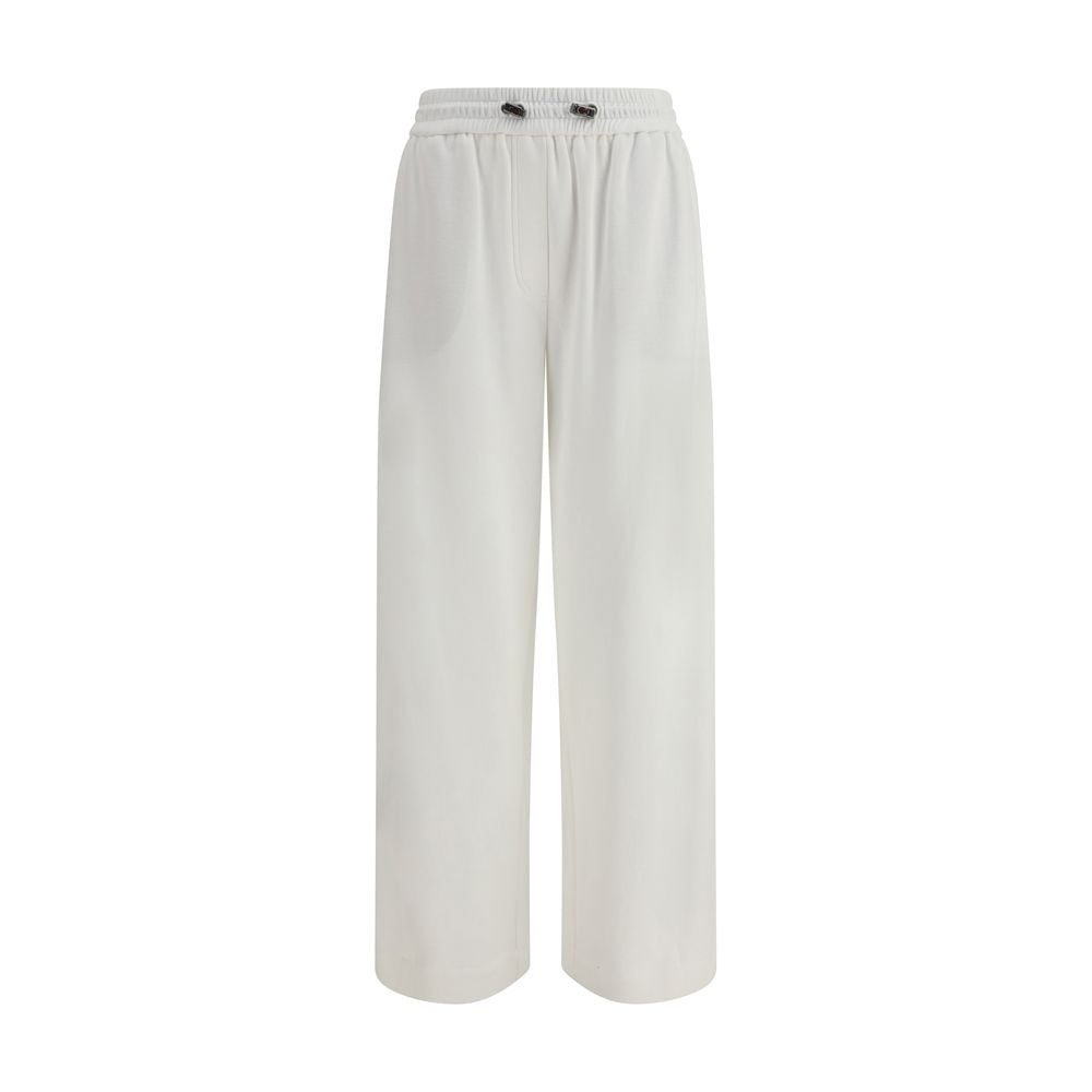 Brunello Cucinelli White Cotton Joggers (Workout Pants)