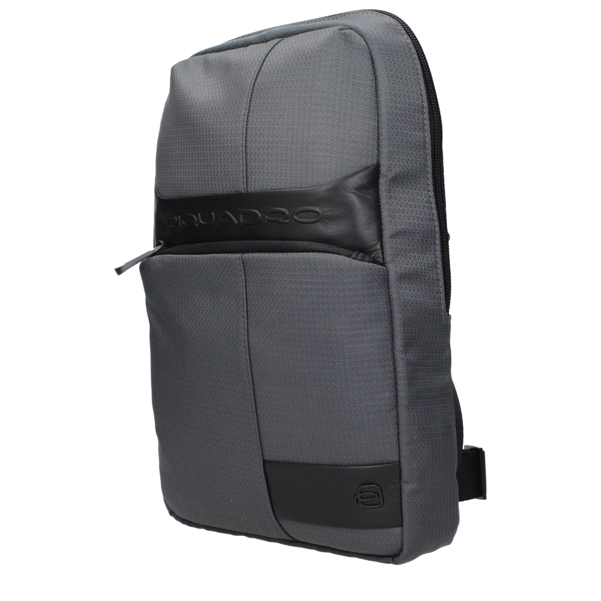 Piquadro Gray Fabric Crossbody Bag