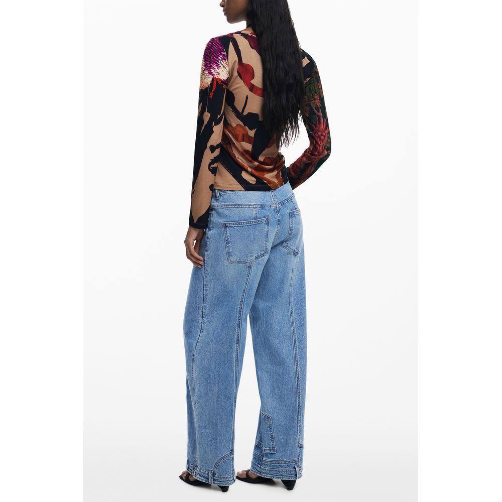 Desigual Brown Elastane Women T-Shirt