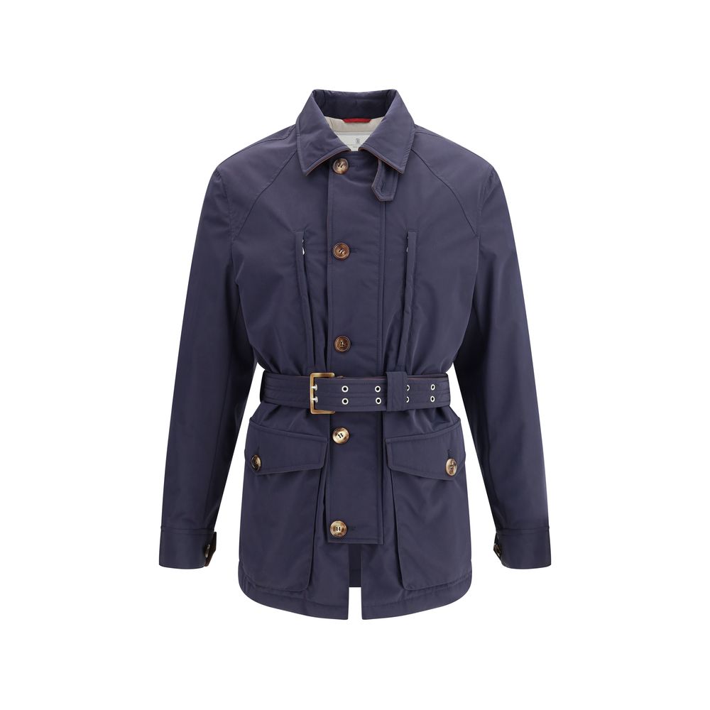 Brunello Cucinelli Blue Polyester Coat